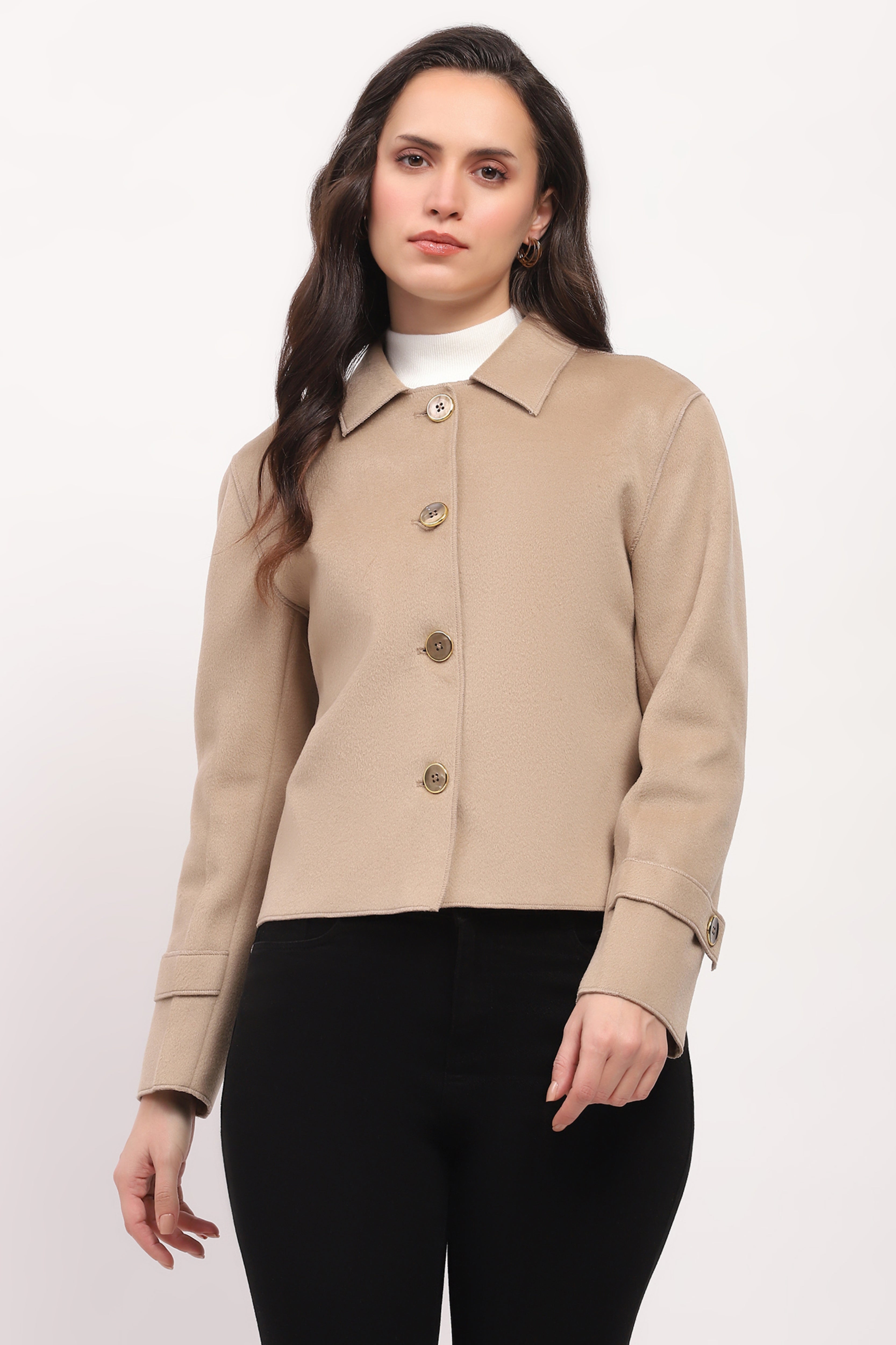 Lightweight Warm Beige Winter Coat