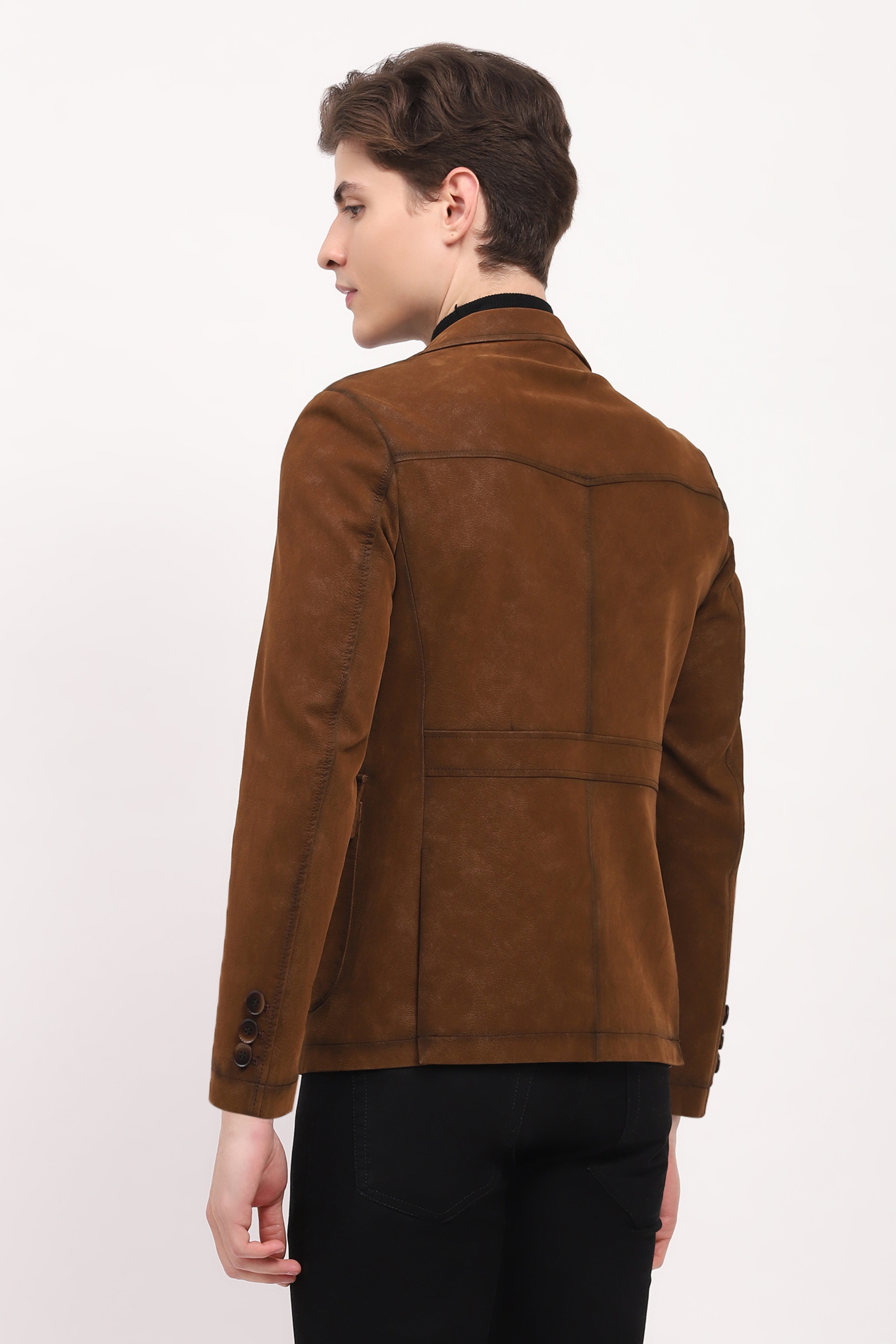 Classic Brown Leather Coat