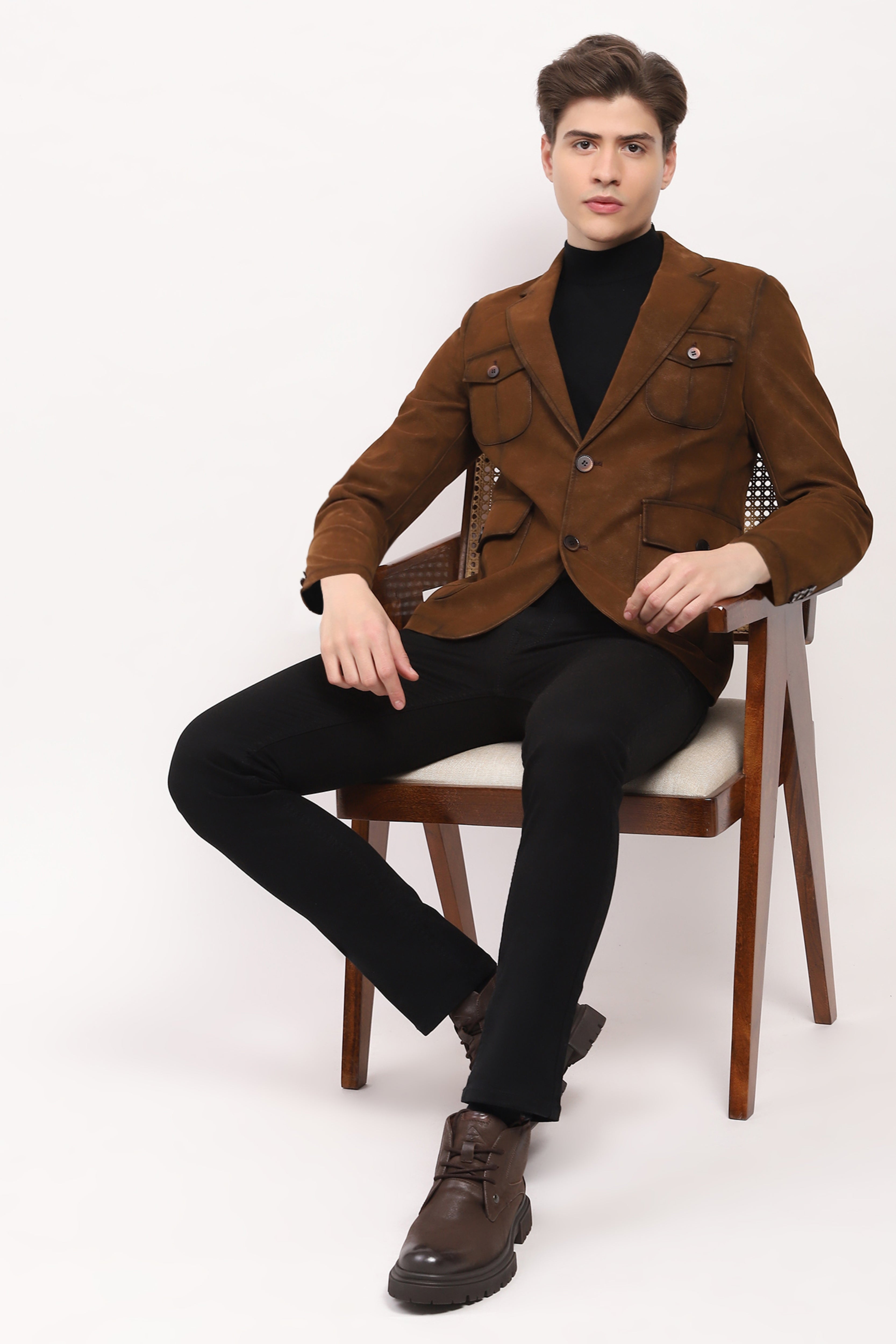 Classic Brown Leather Coat