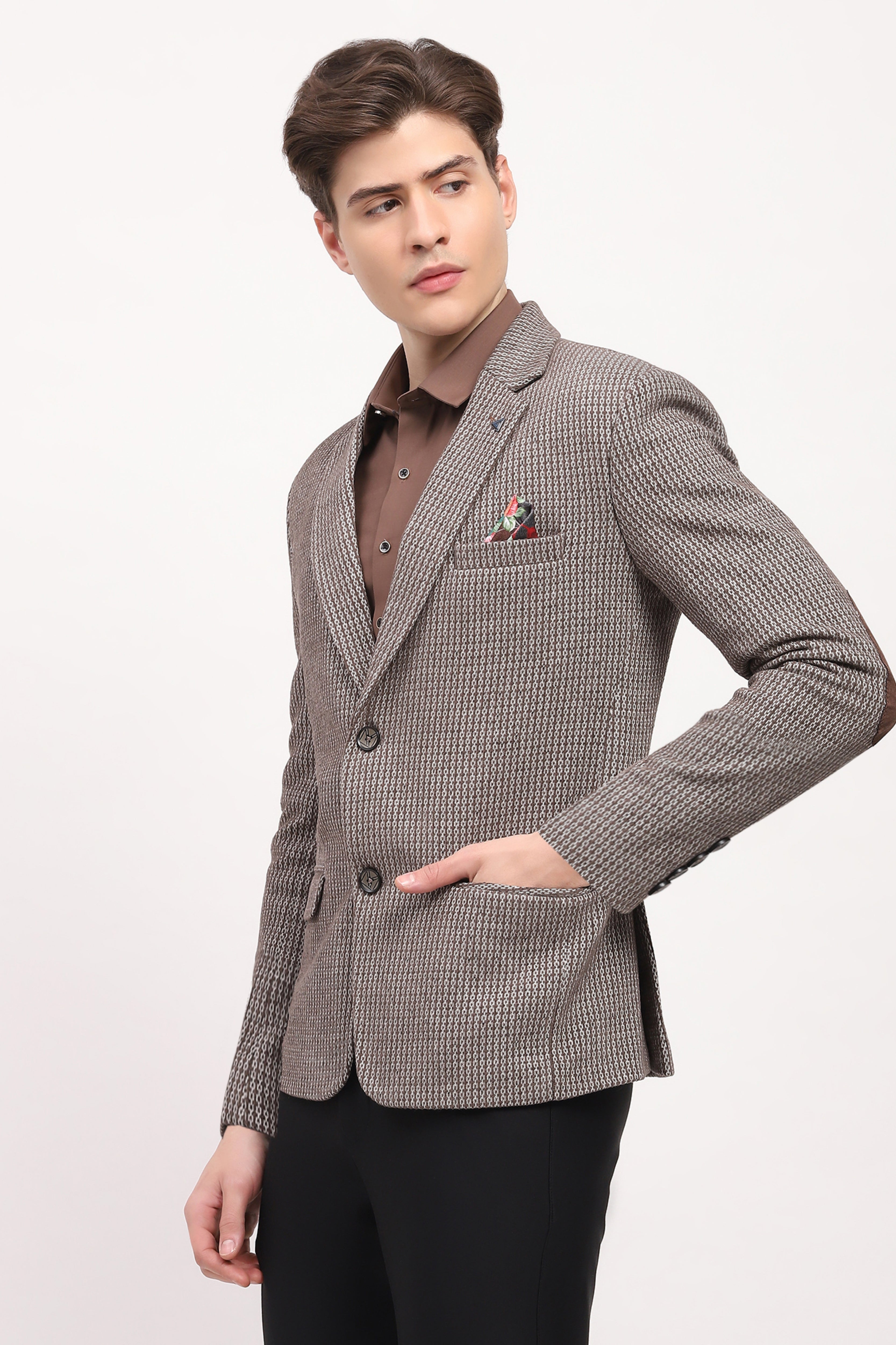 Brown Tailored Elbow Patch Coat