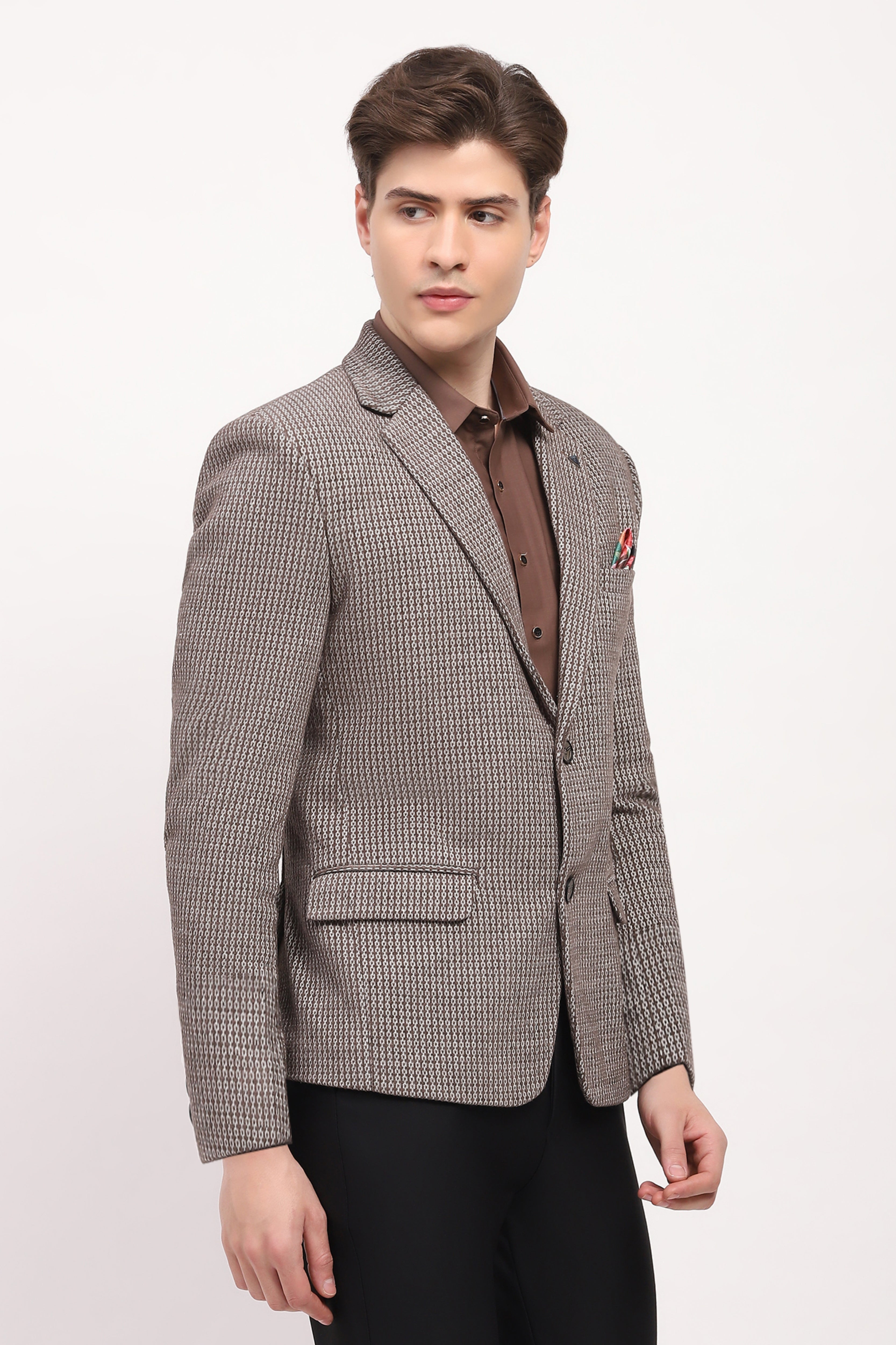Brown Tailored Elbow Patch Coat