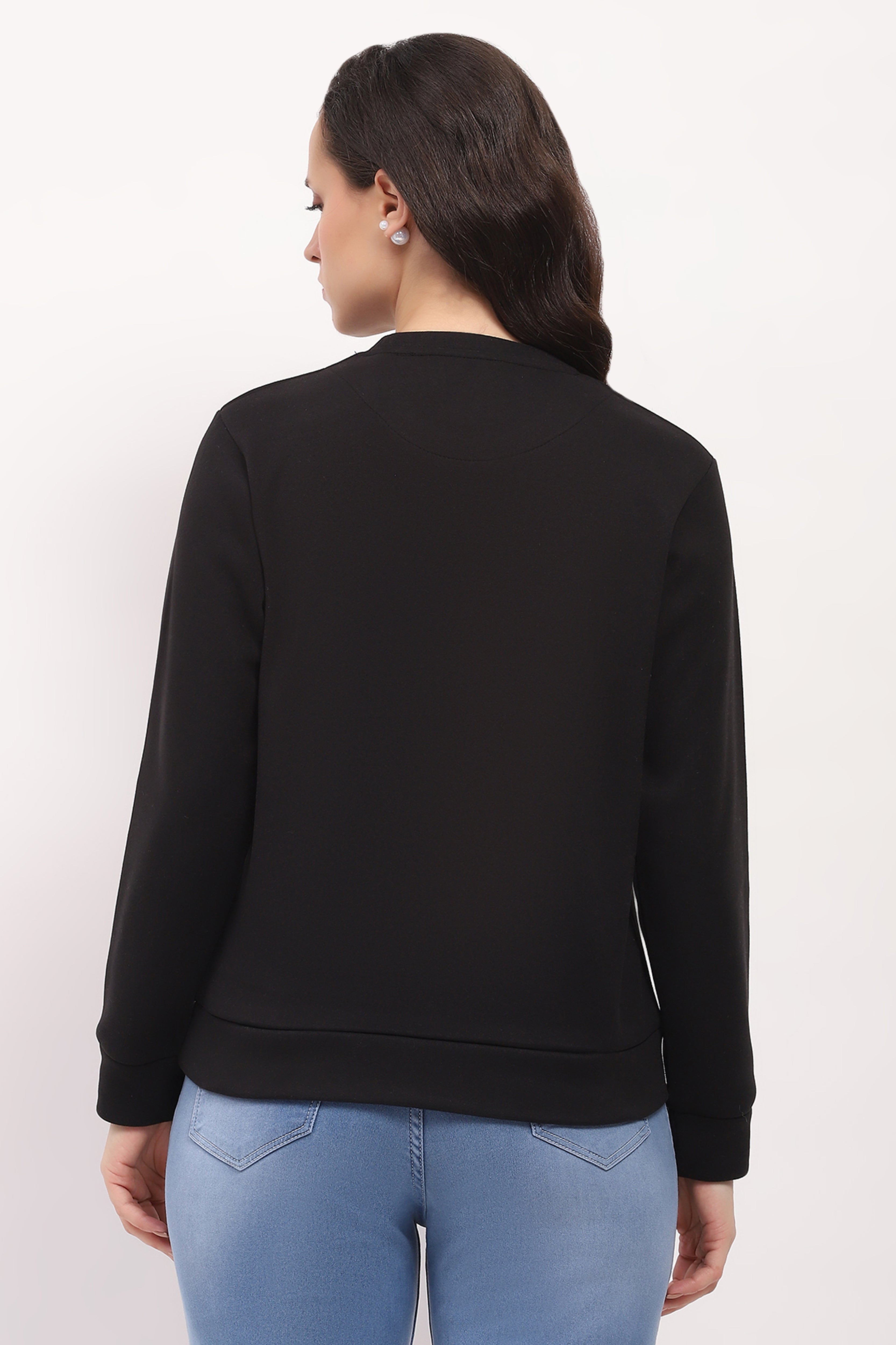 Deer Embroidered Sweatshirt