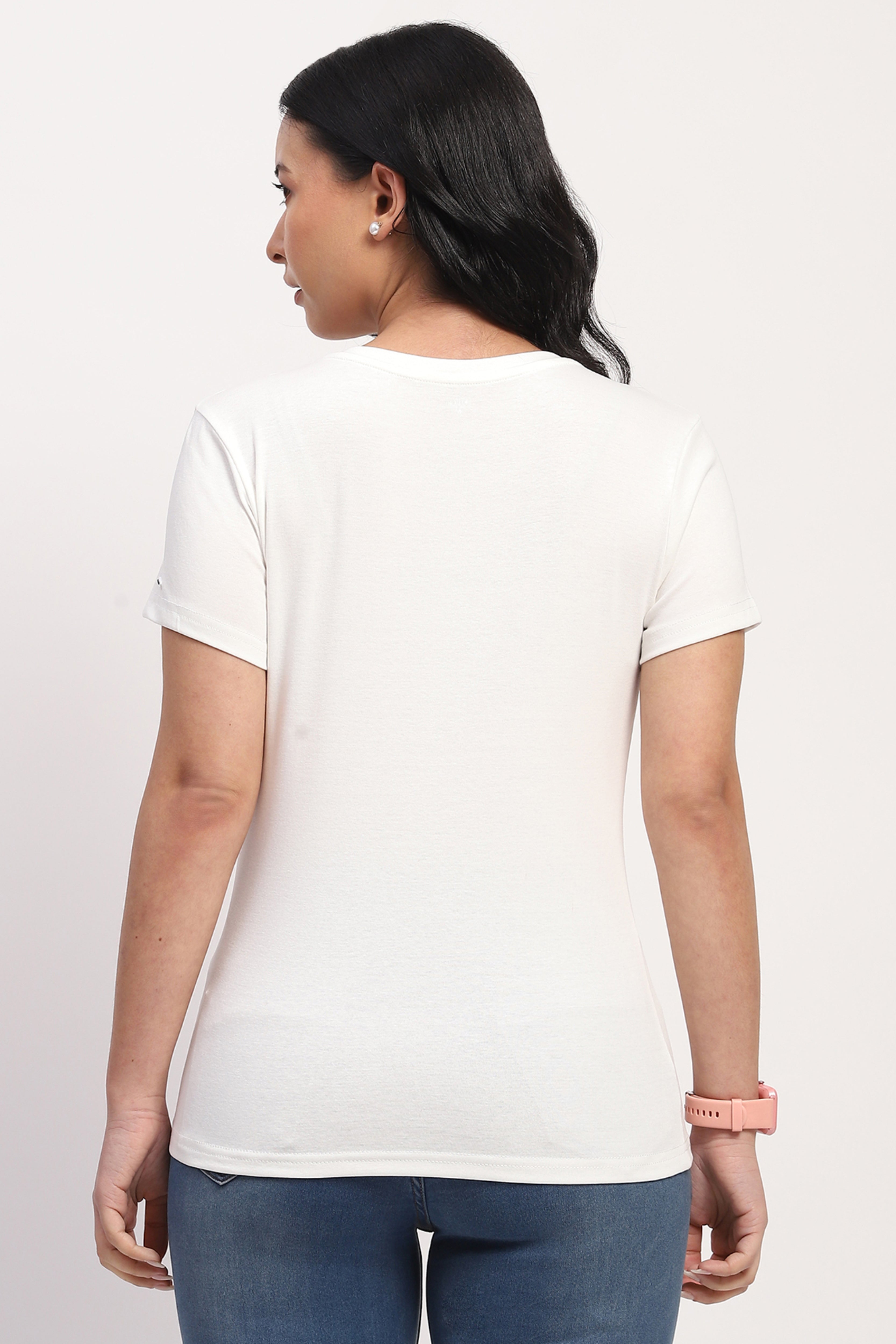 White Printed Cotton Top
