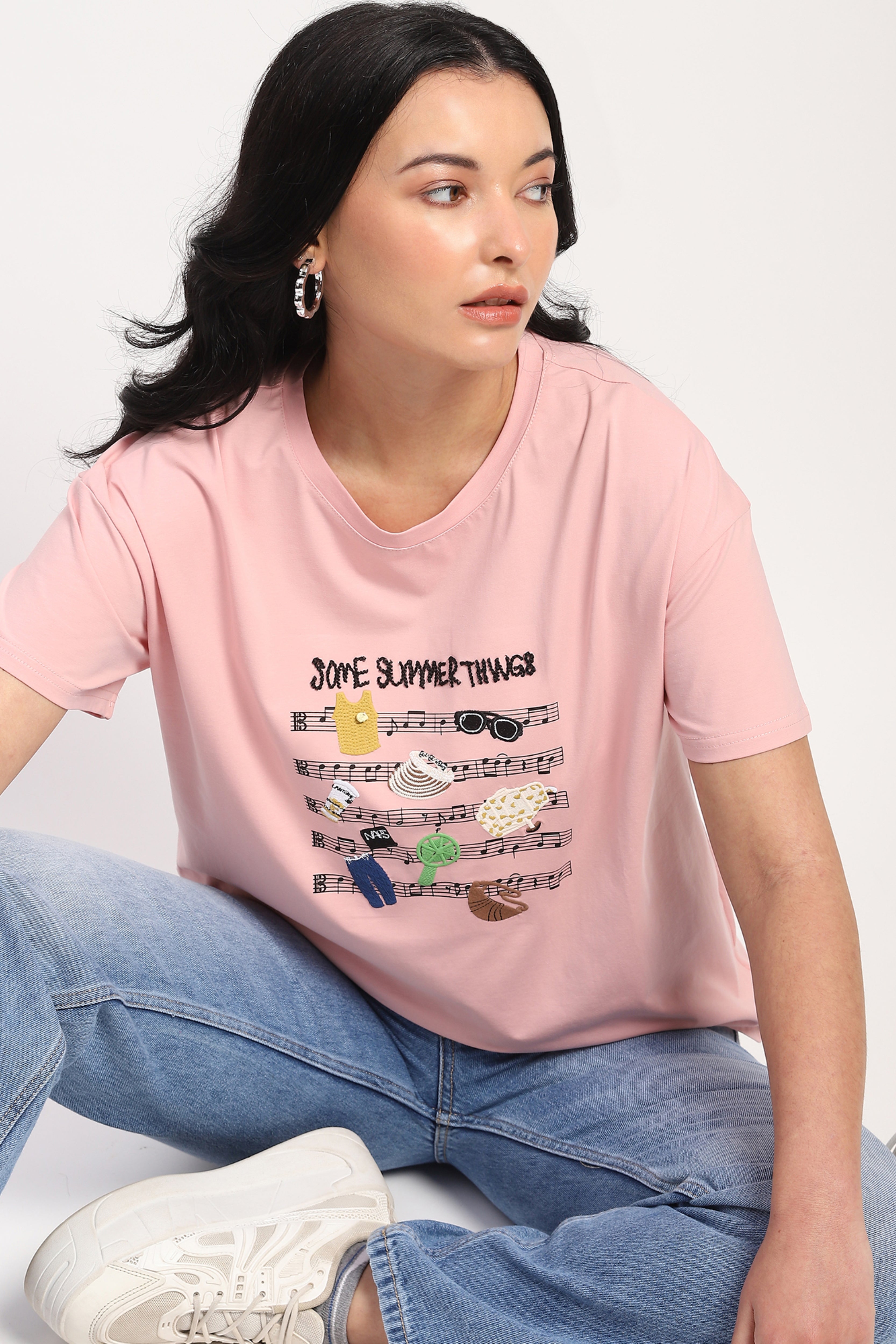 Pink Summer Graphic T-shirt