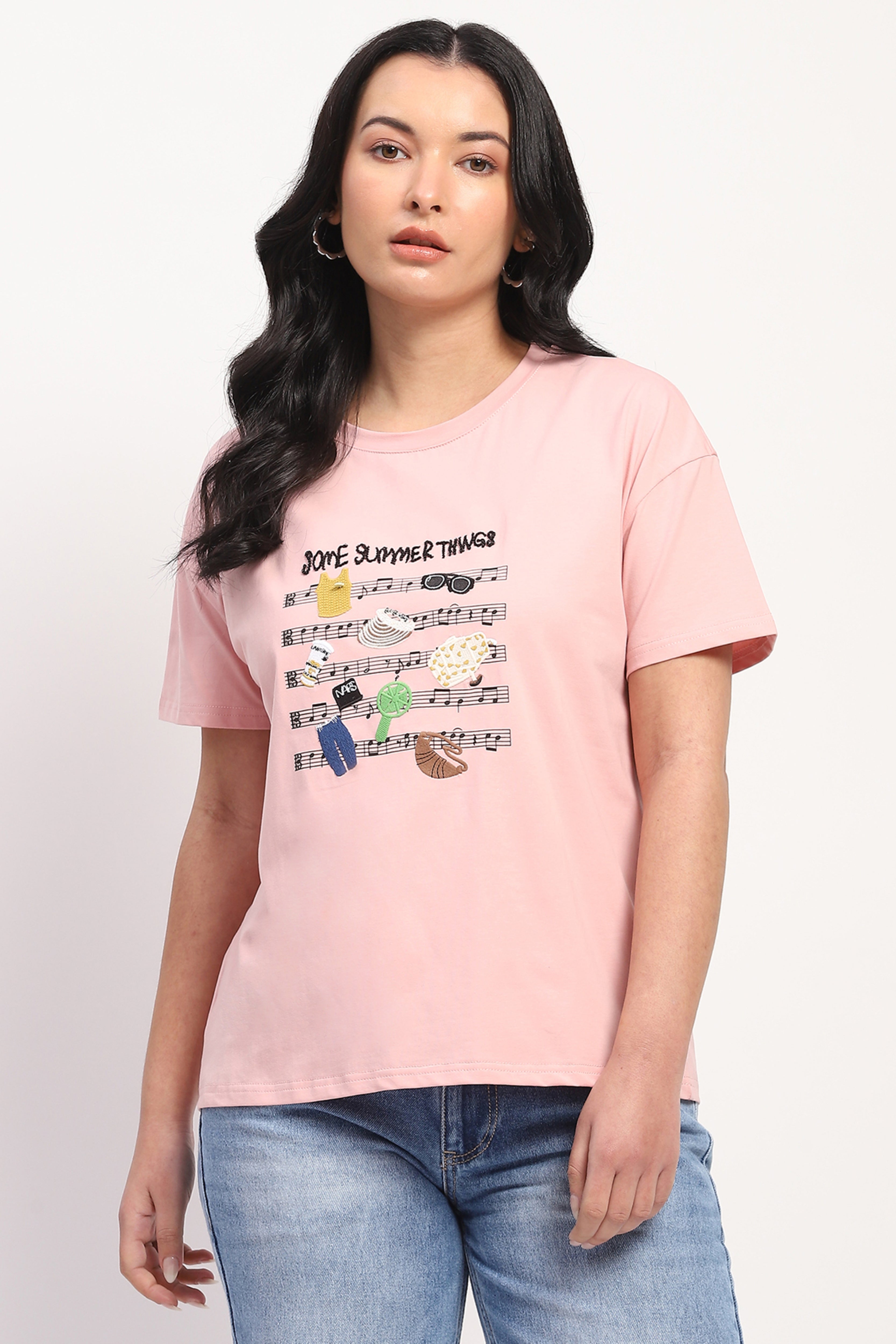 Pink Summer Graphic T-shirt