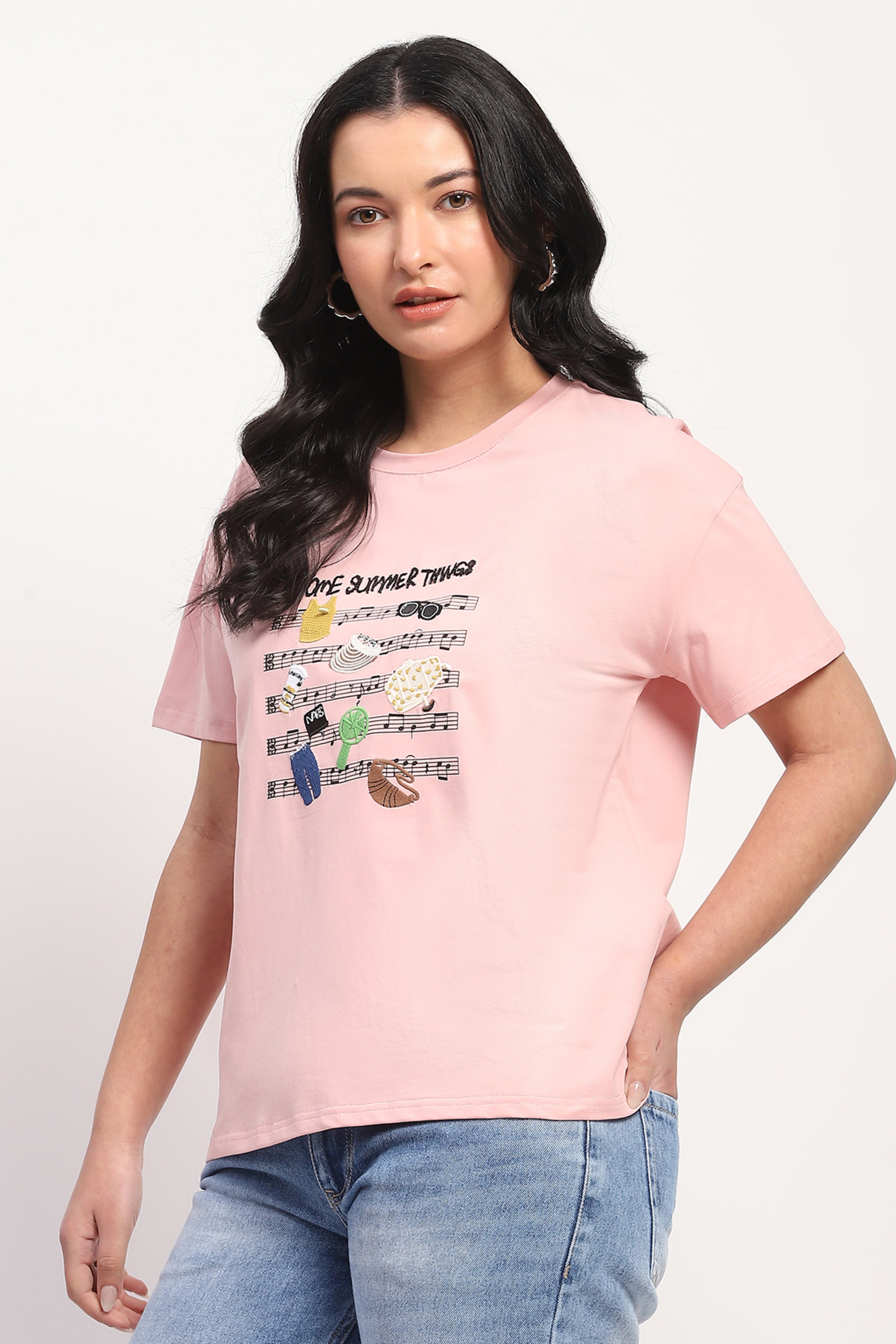Pink Summer Graphic T-shirt