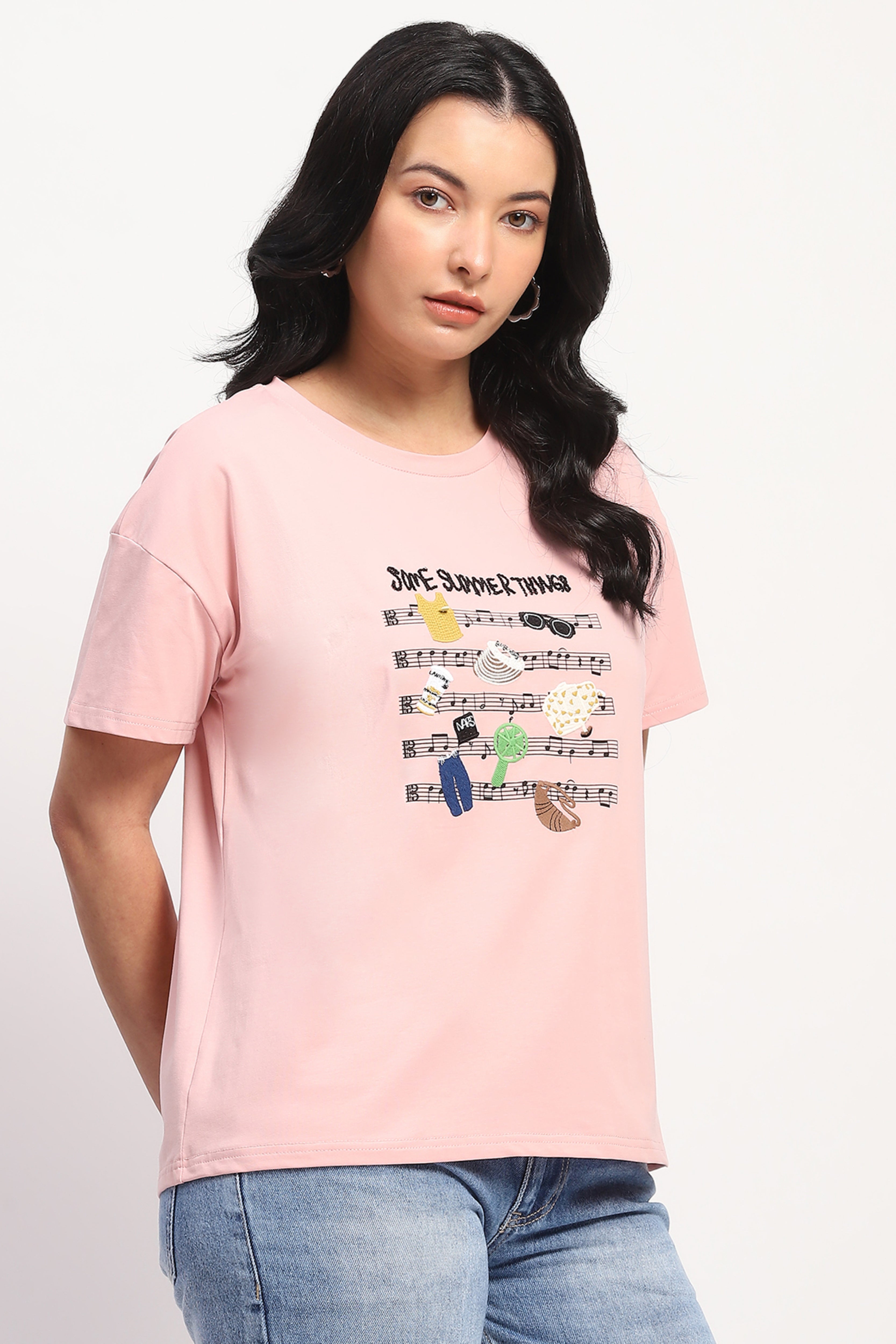 Pink Summer Graphic T-shirt
