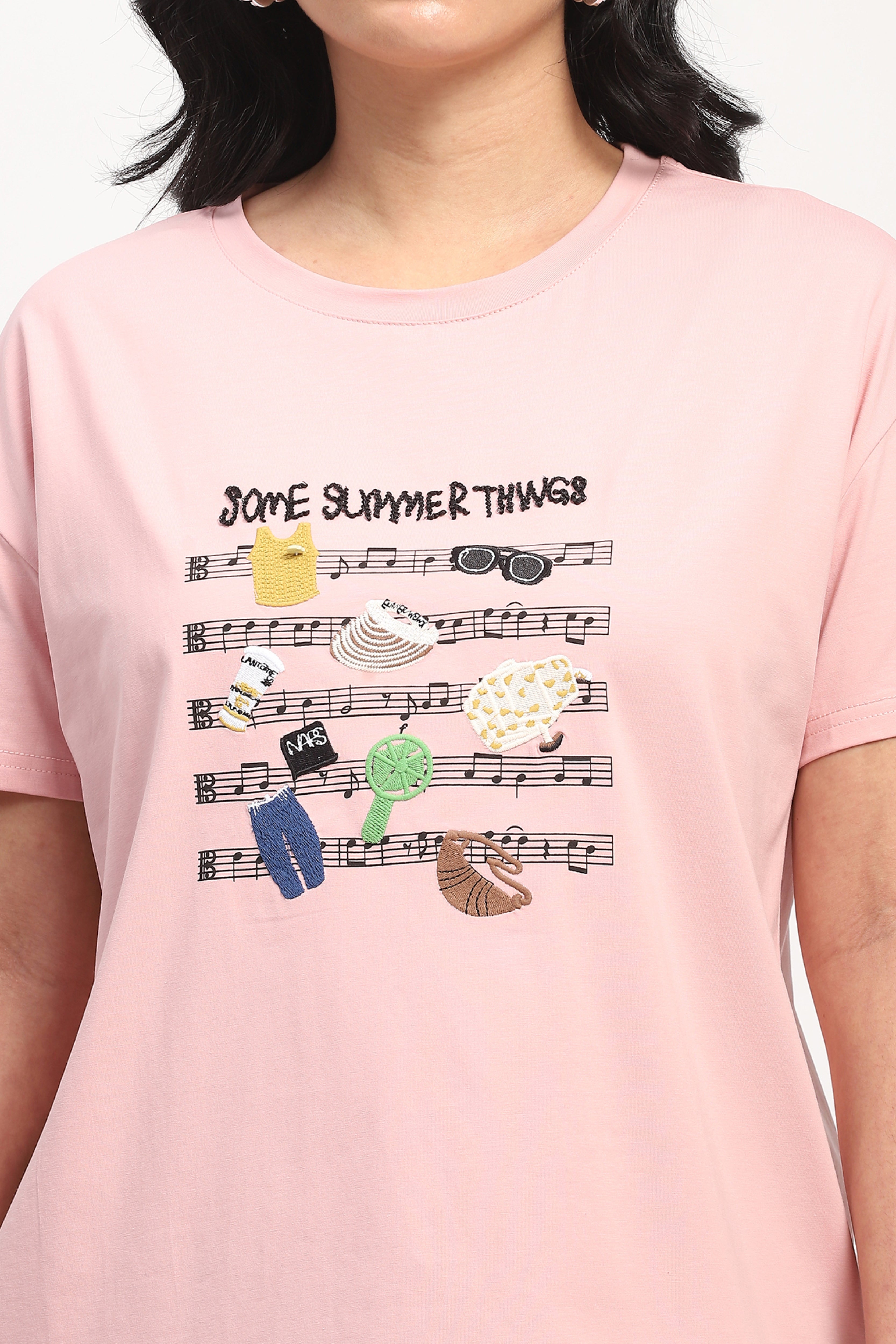 Pink Summer Graphic T-shirt