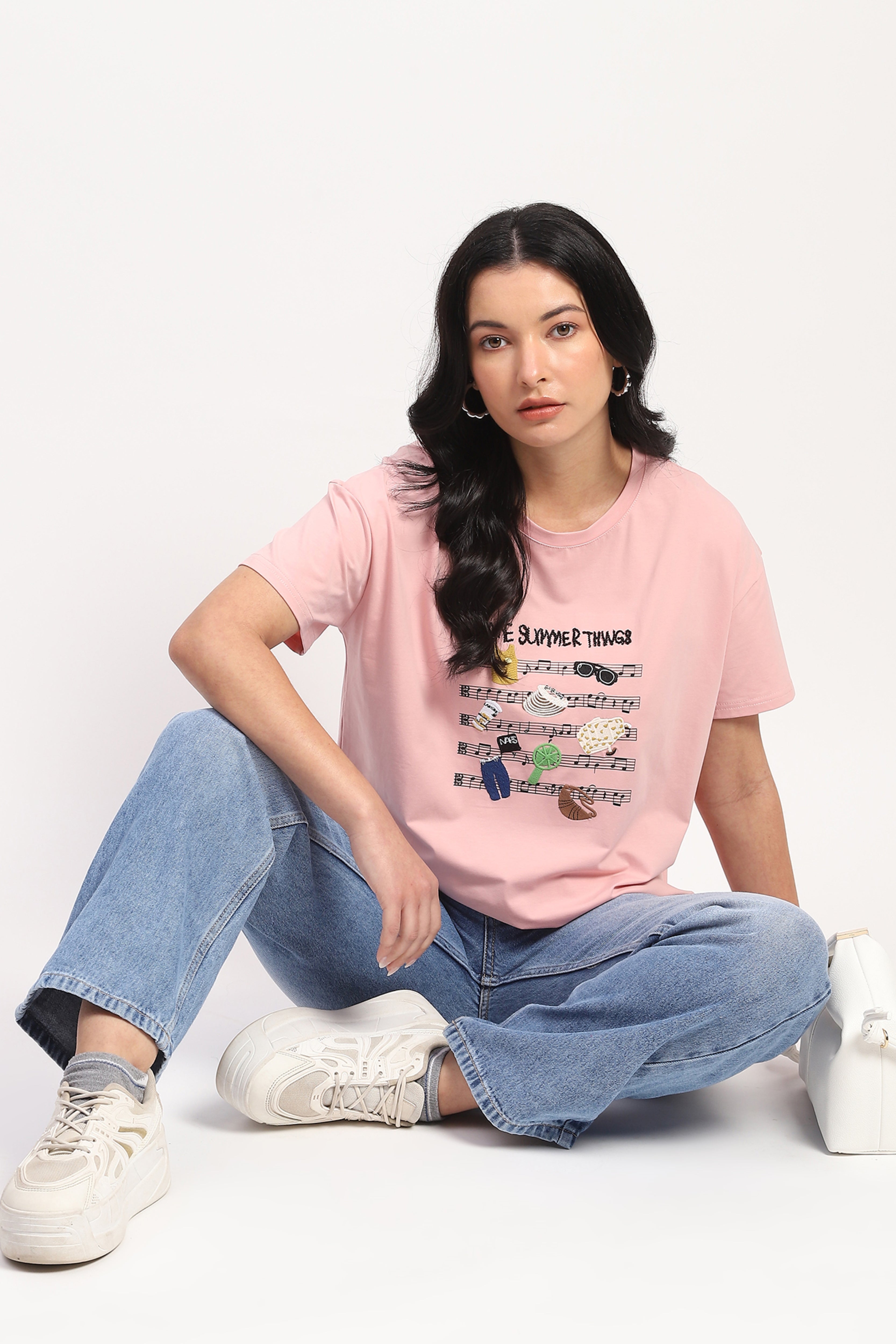 Pink Summer Graphic T-shirt