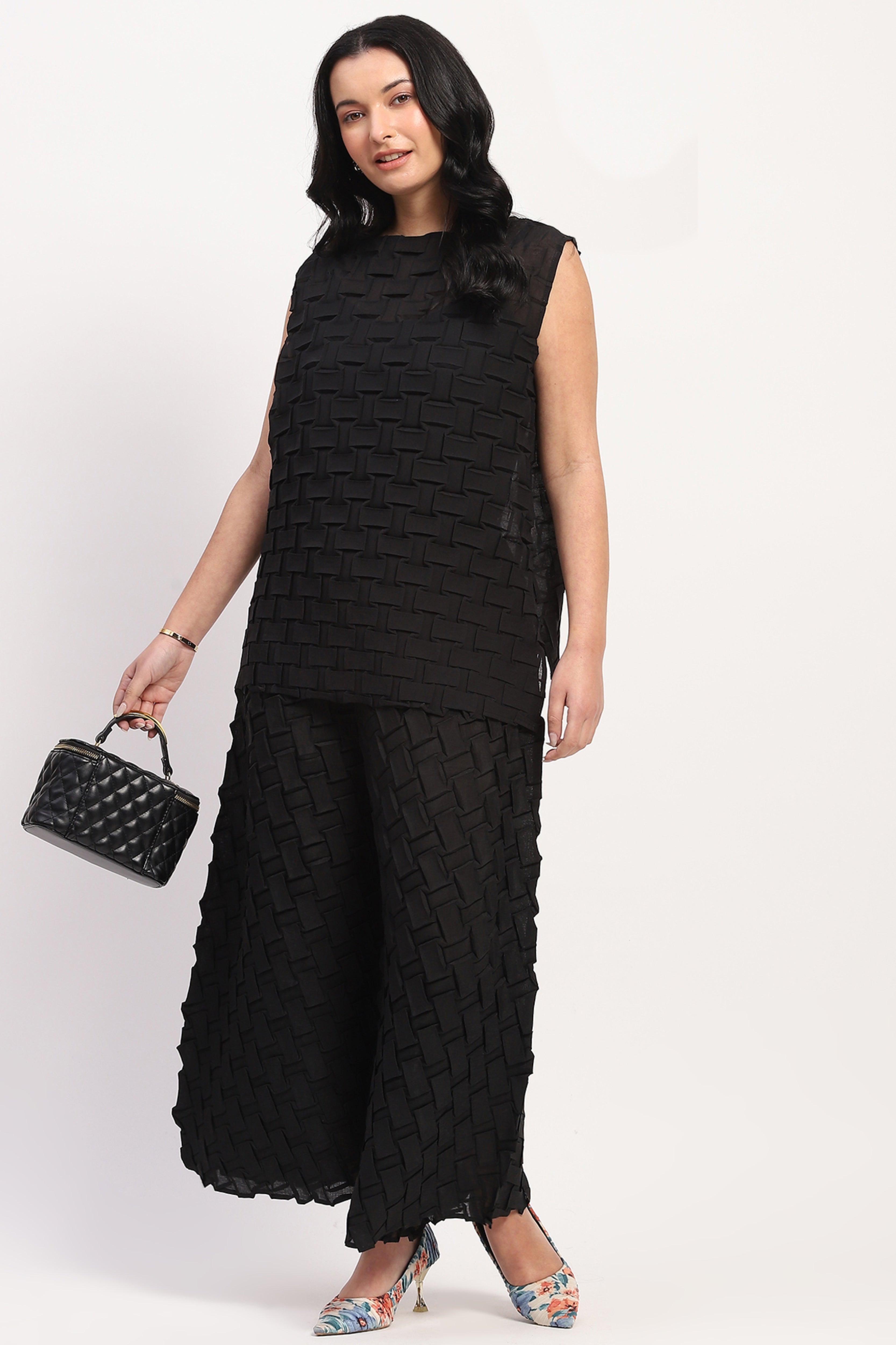 Black Box Pleated Top & Culottes Set