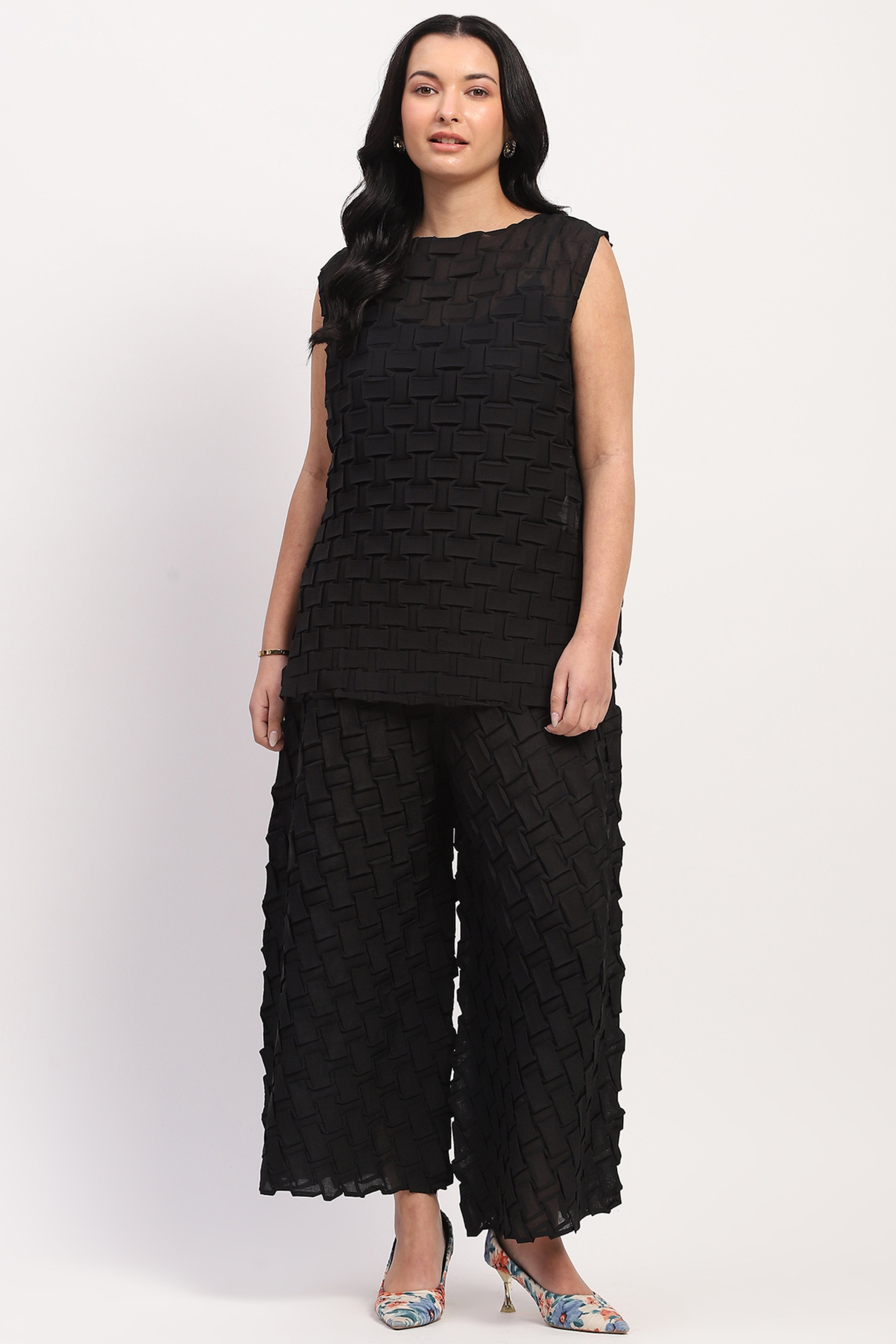 Black Box Pleated Top & Culottes Set