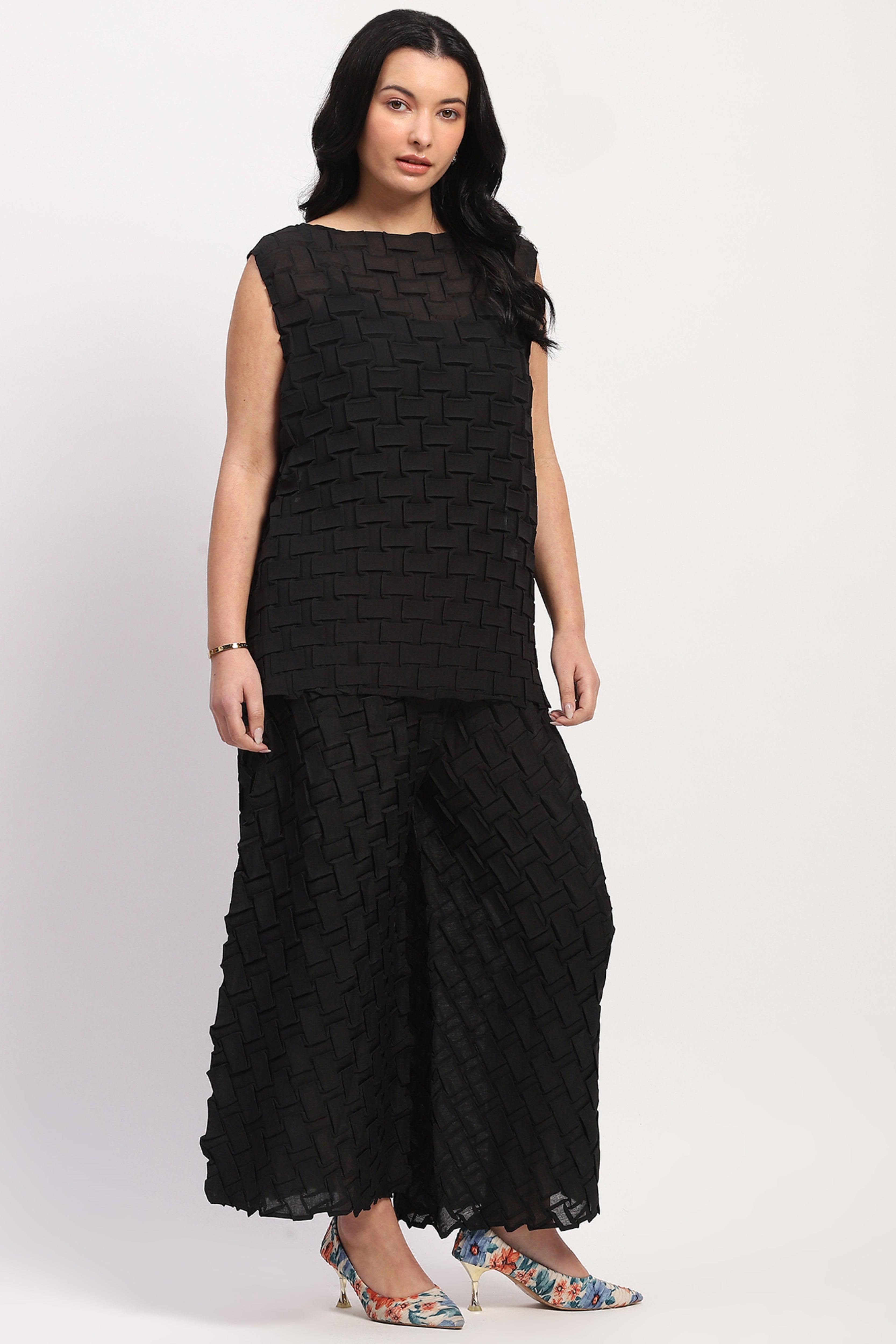 Black Box Pleated Top & Culottes Set