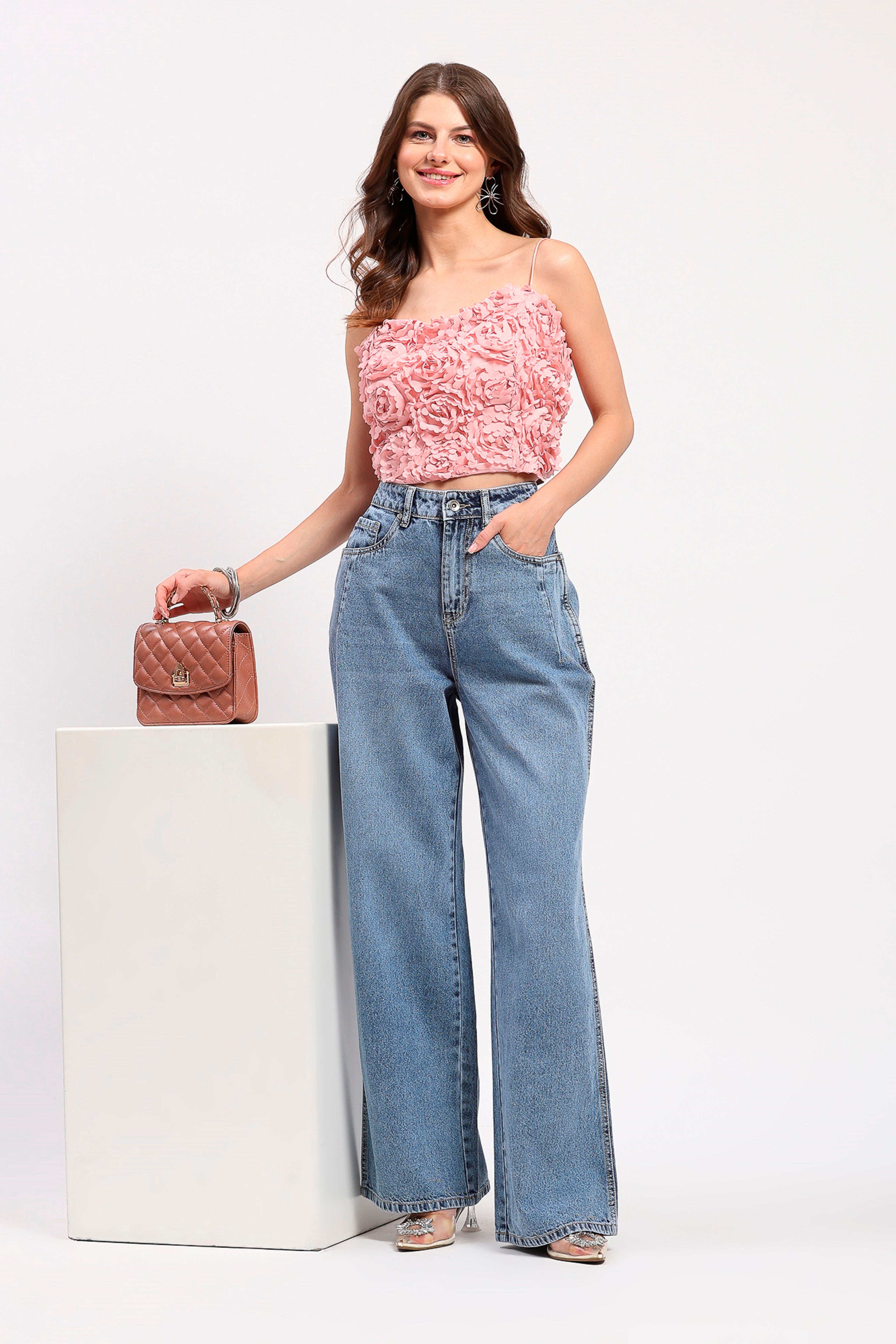 Light Blue Wide-Leg Jeans