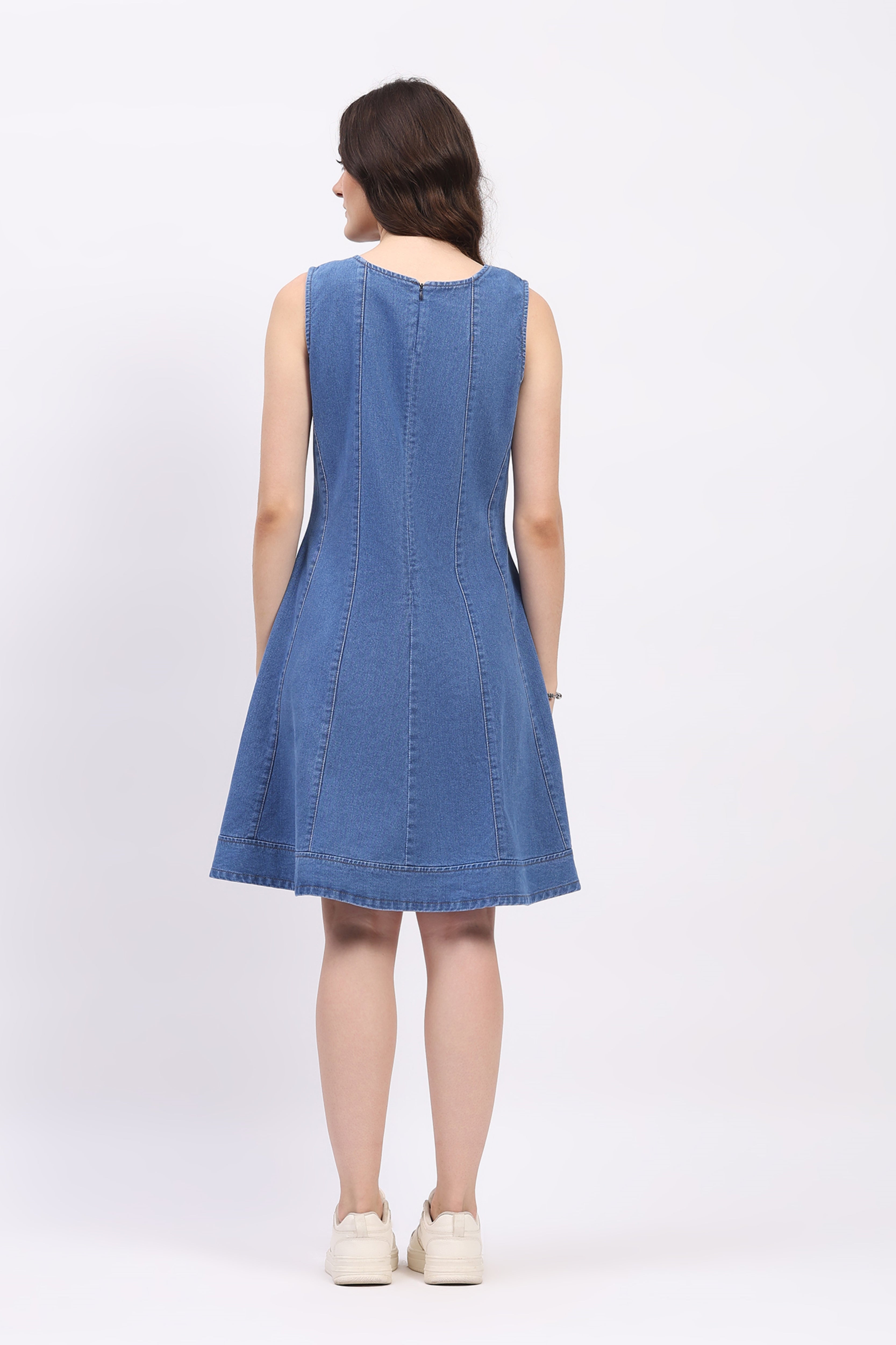Blue Denim A-Line Dress