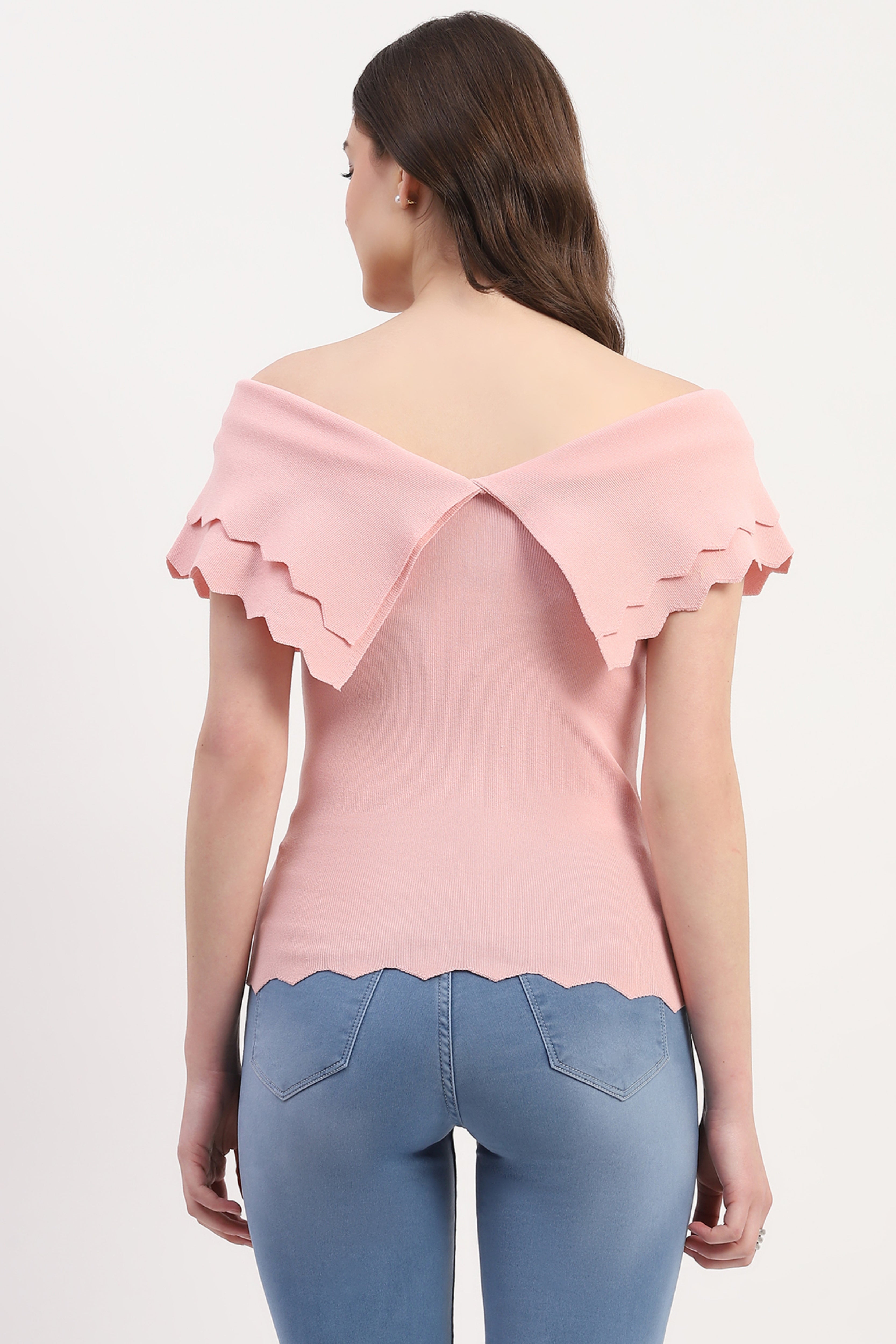 Pink Viscose Blend Solid Top