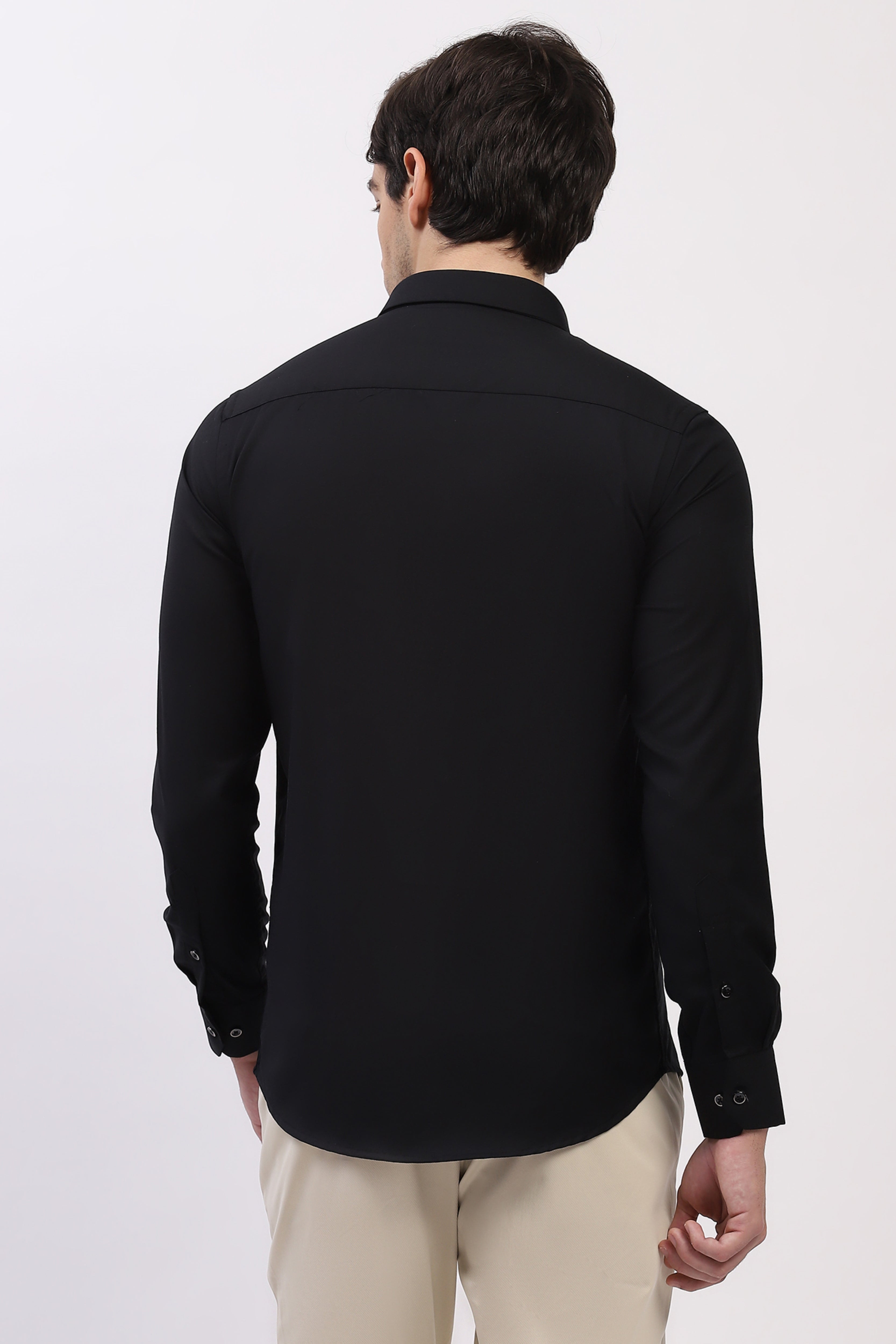 Classic Black Premium Cotton Blend Shirt