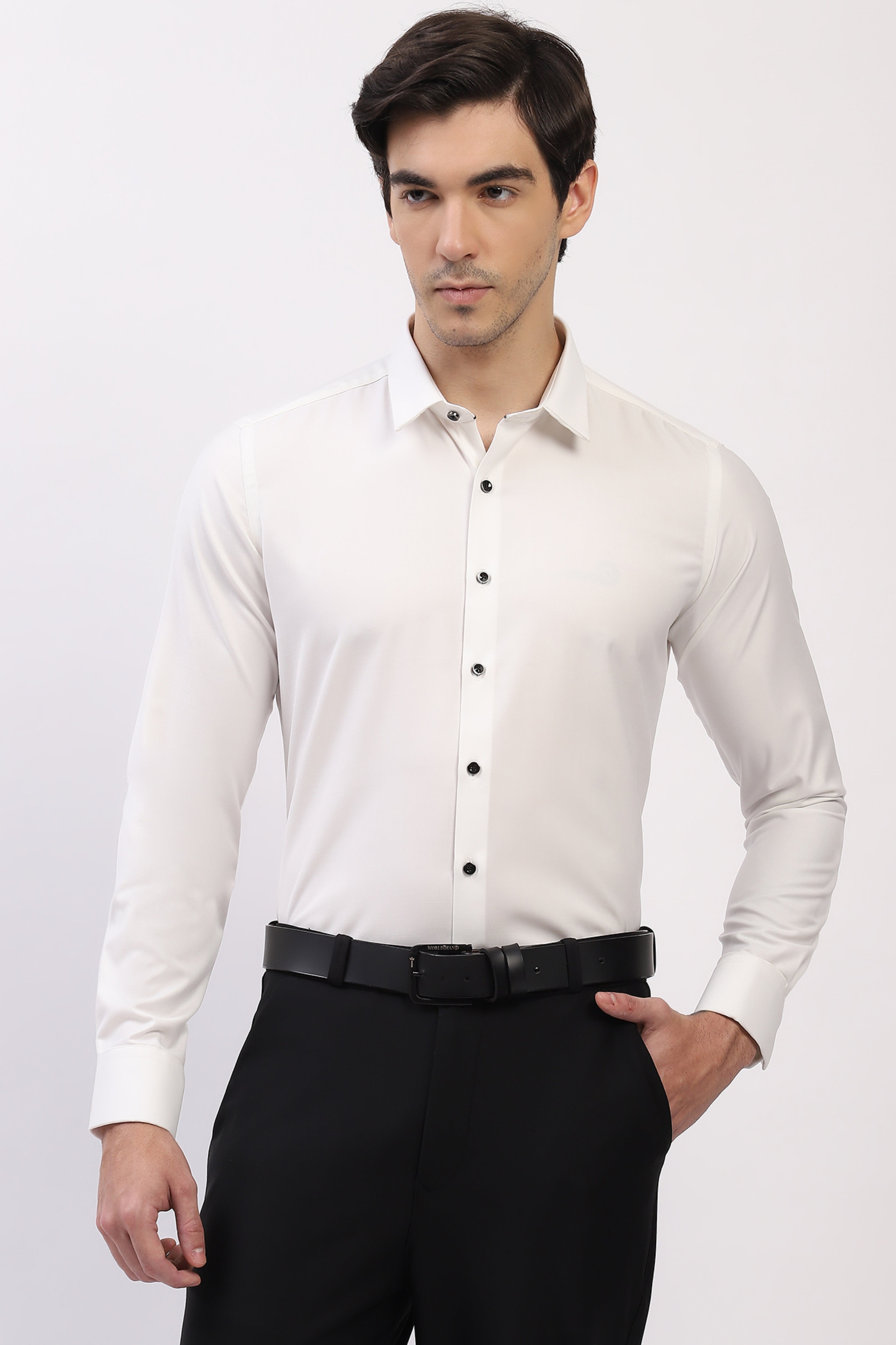 Classic White Premium Cotton Blend Shirt