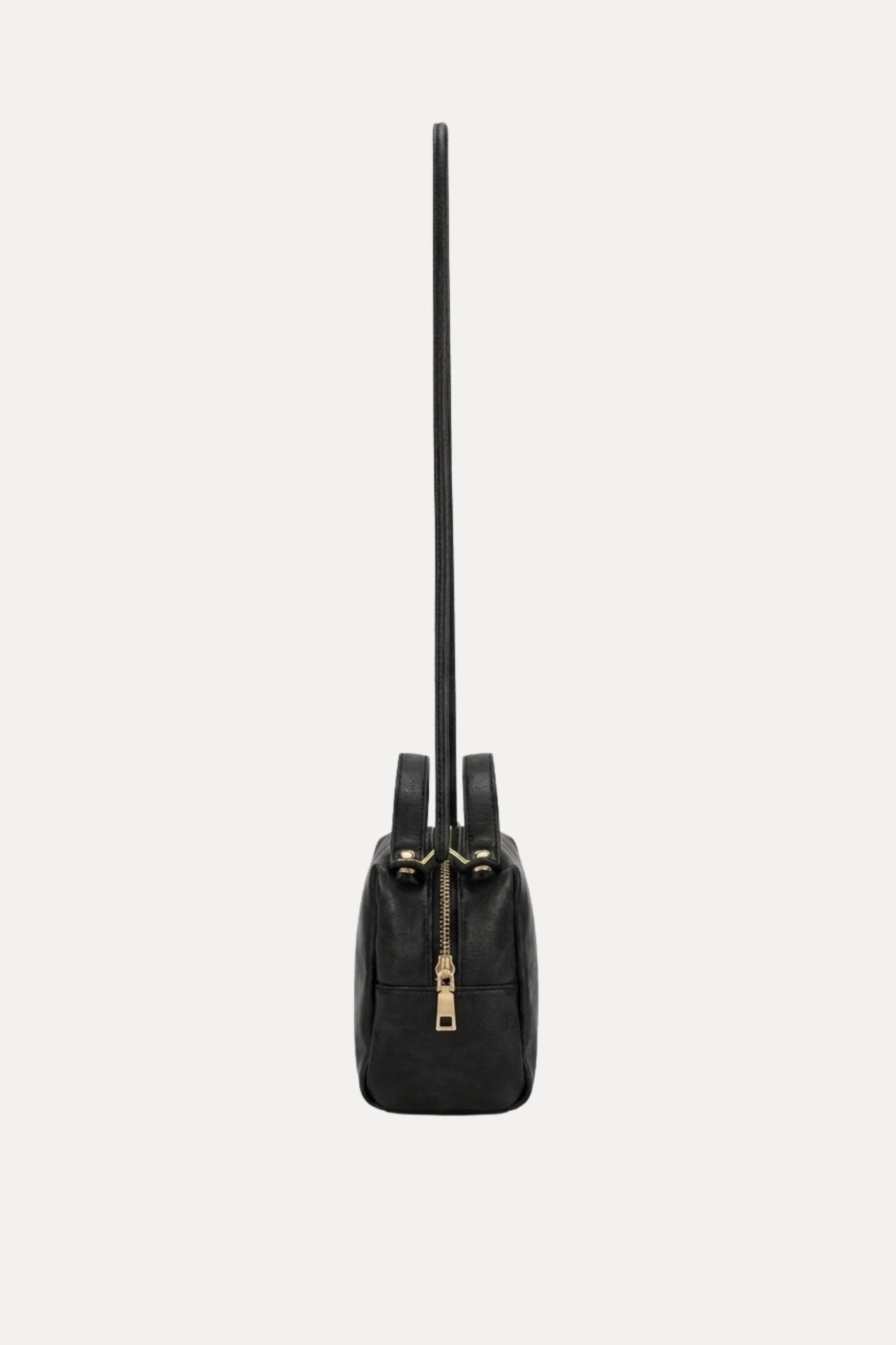 Midnight Black Braided Shoulder Bag