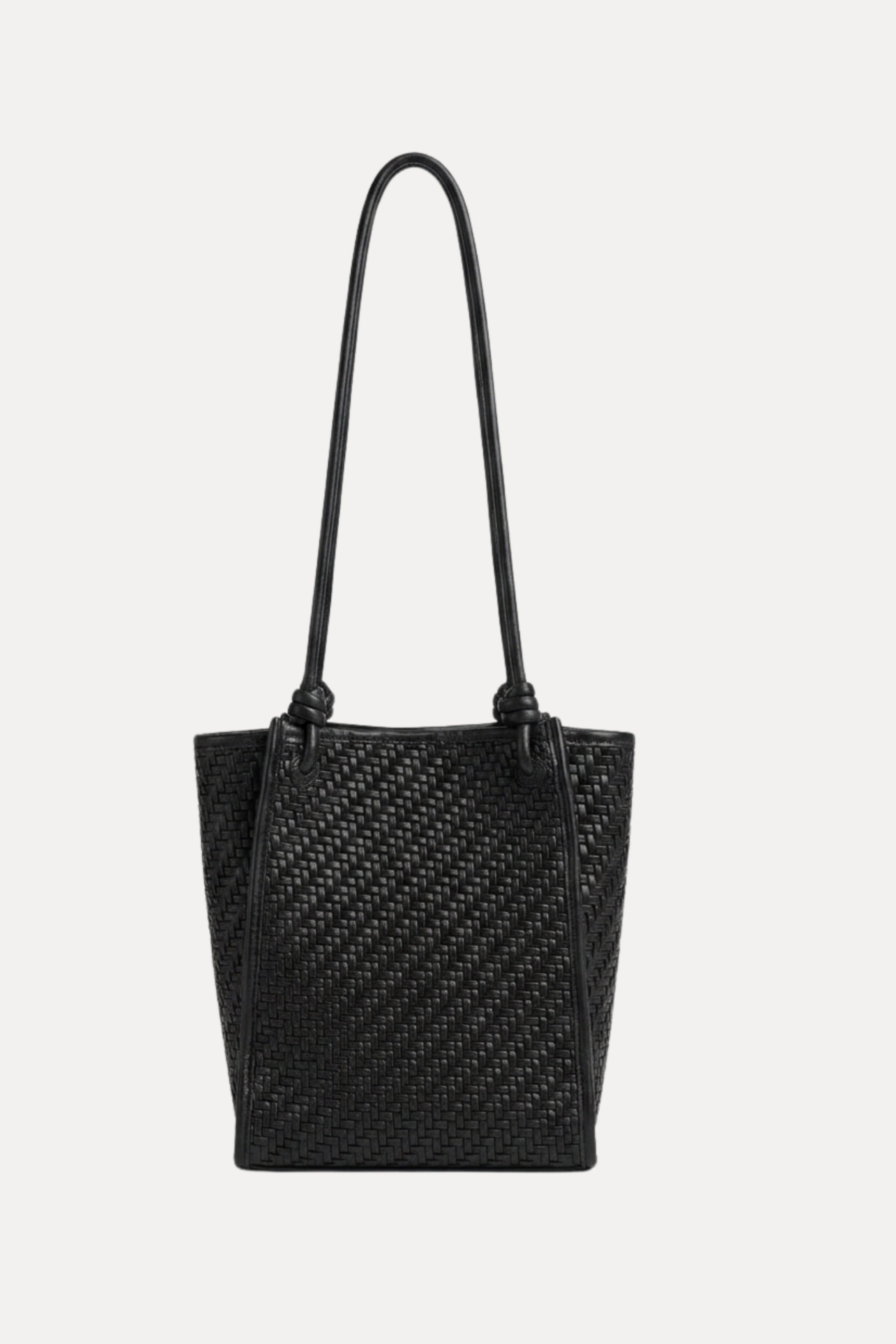Midnight Black Braided Shoulder Bag