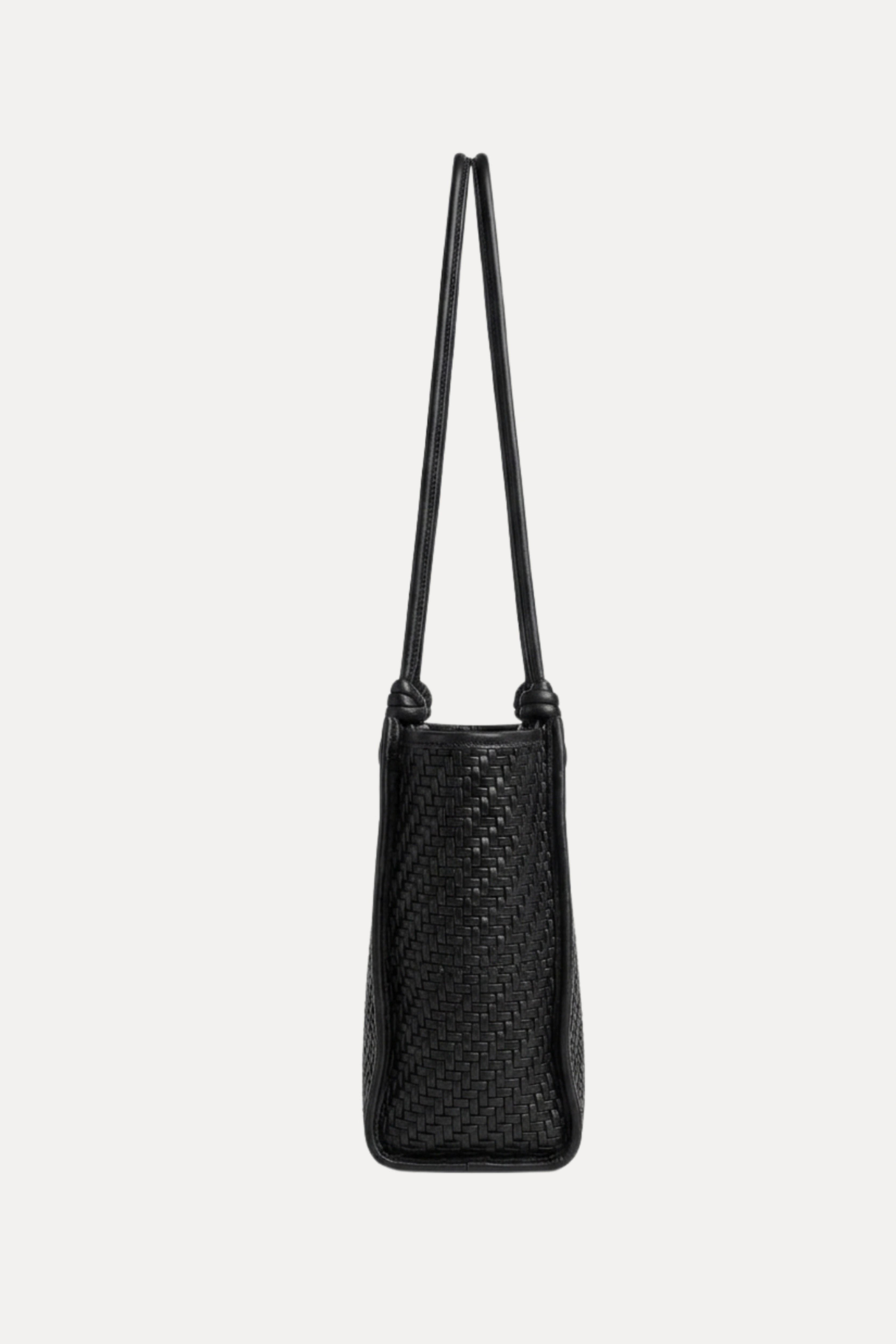 Midnight Black Braided Shoulder Bag