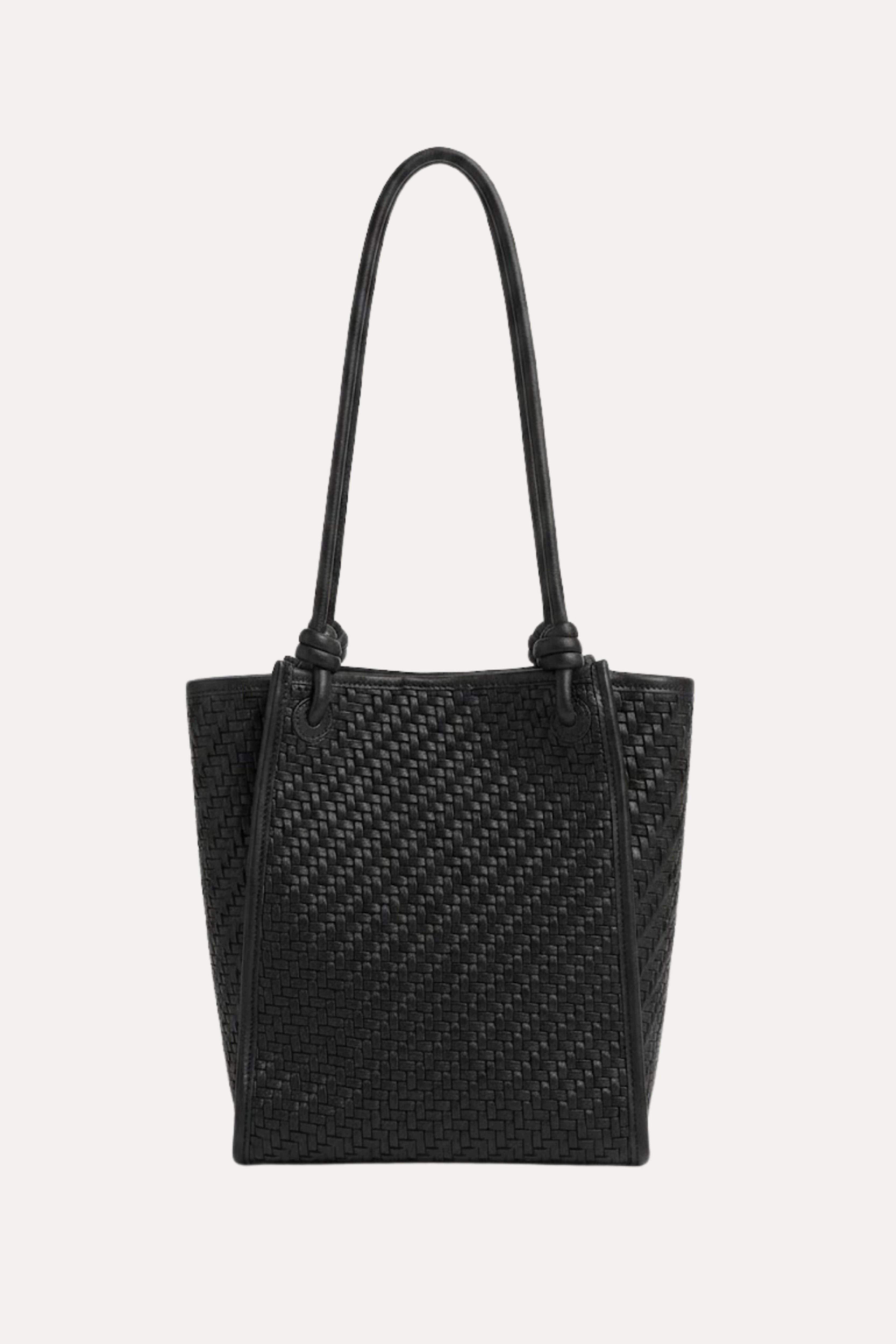 Midnight Black Braided Shoulder Bag