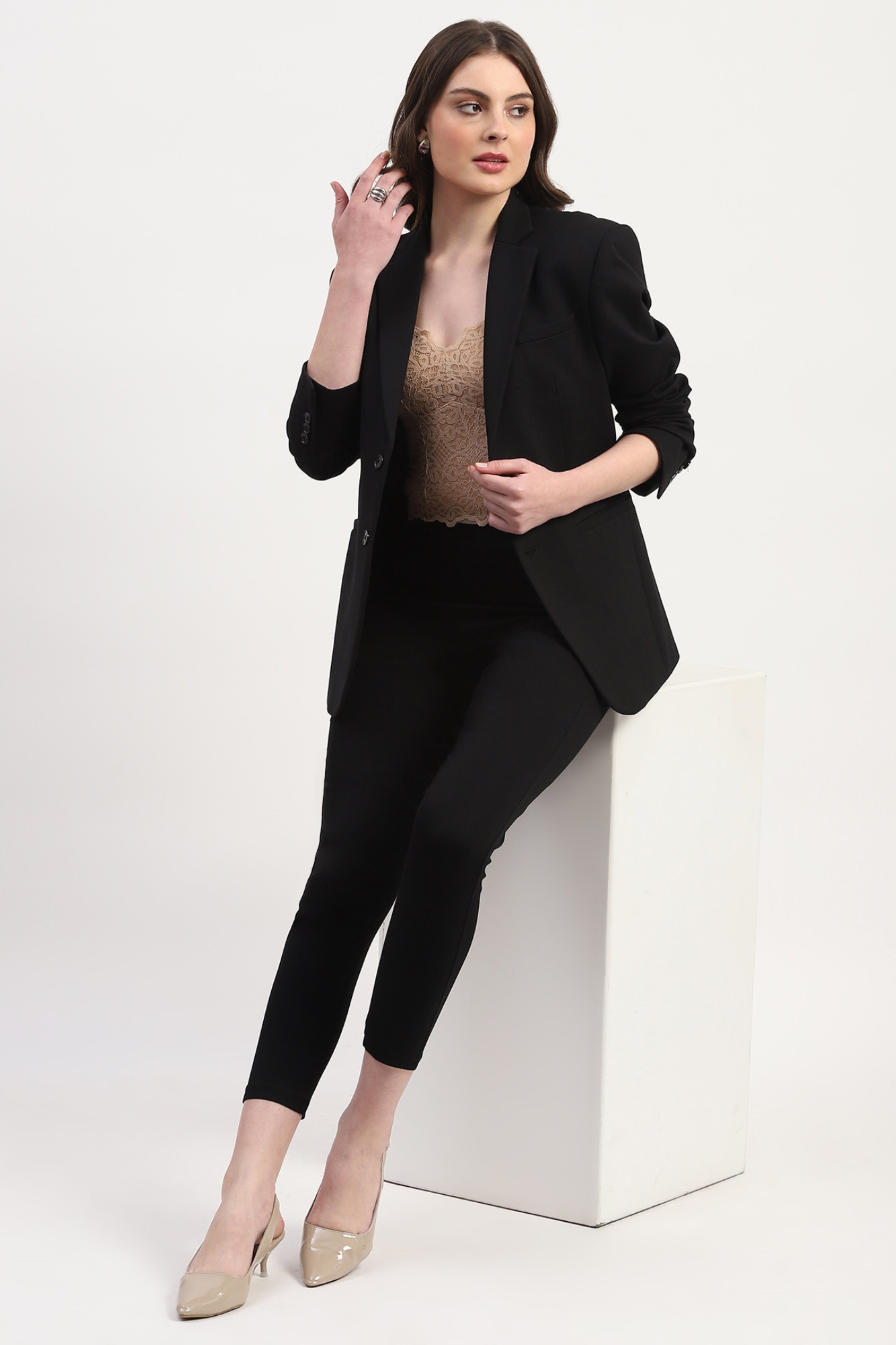 Beige Nylon Spandex Solid Bralette