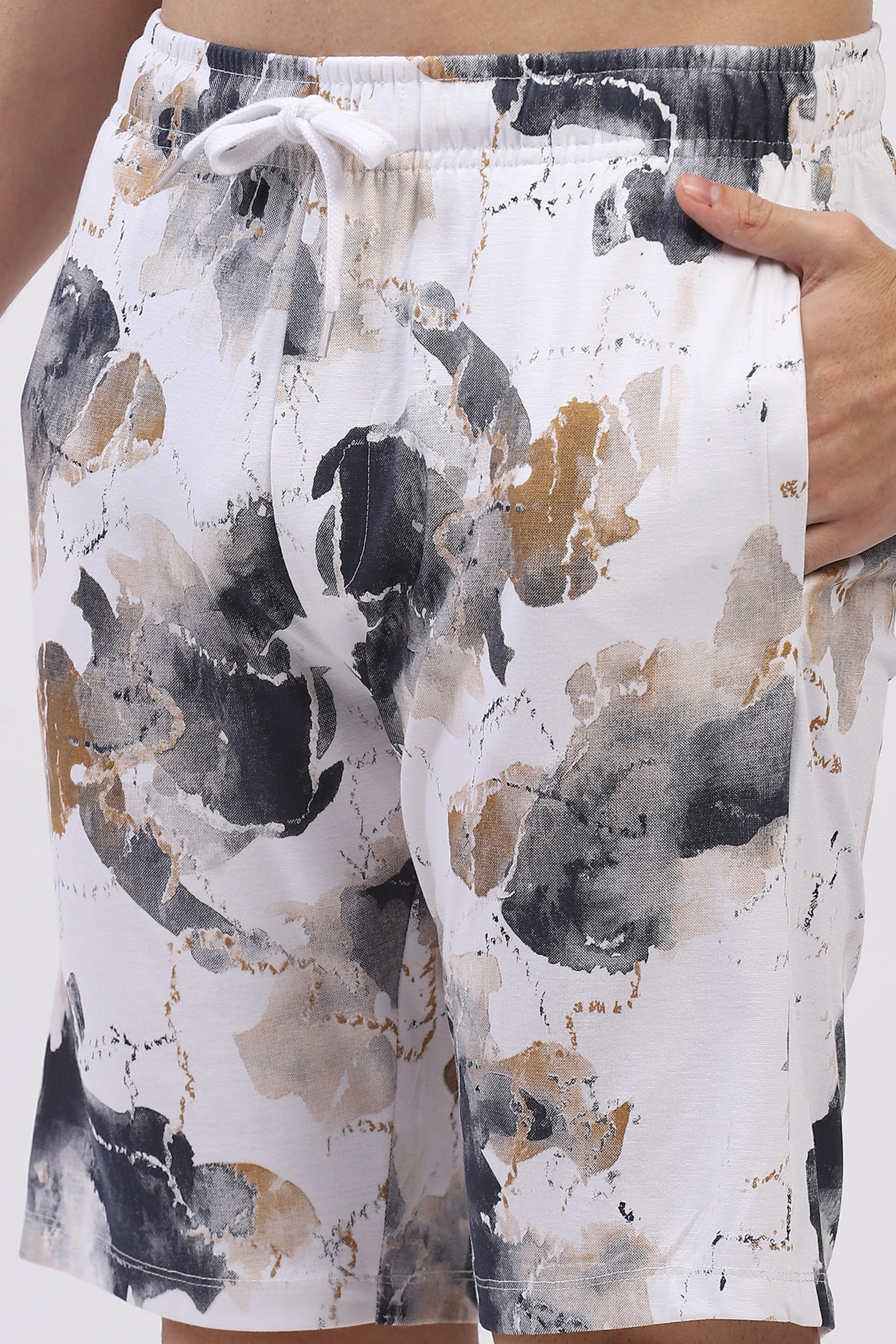 White Abstract Print Co-ord Set