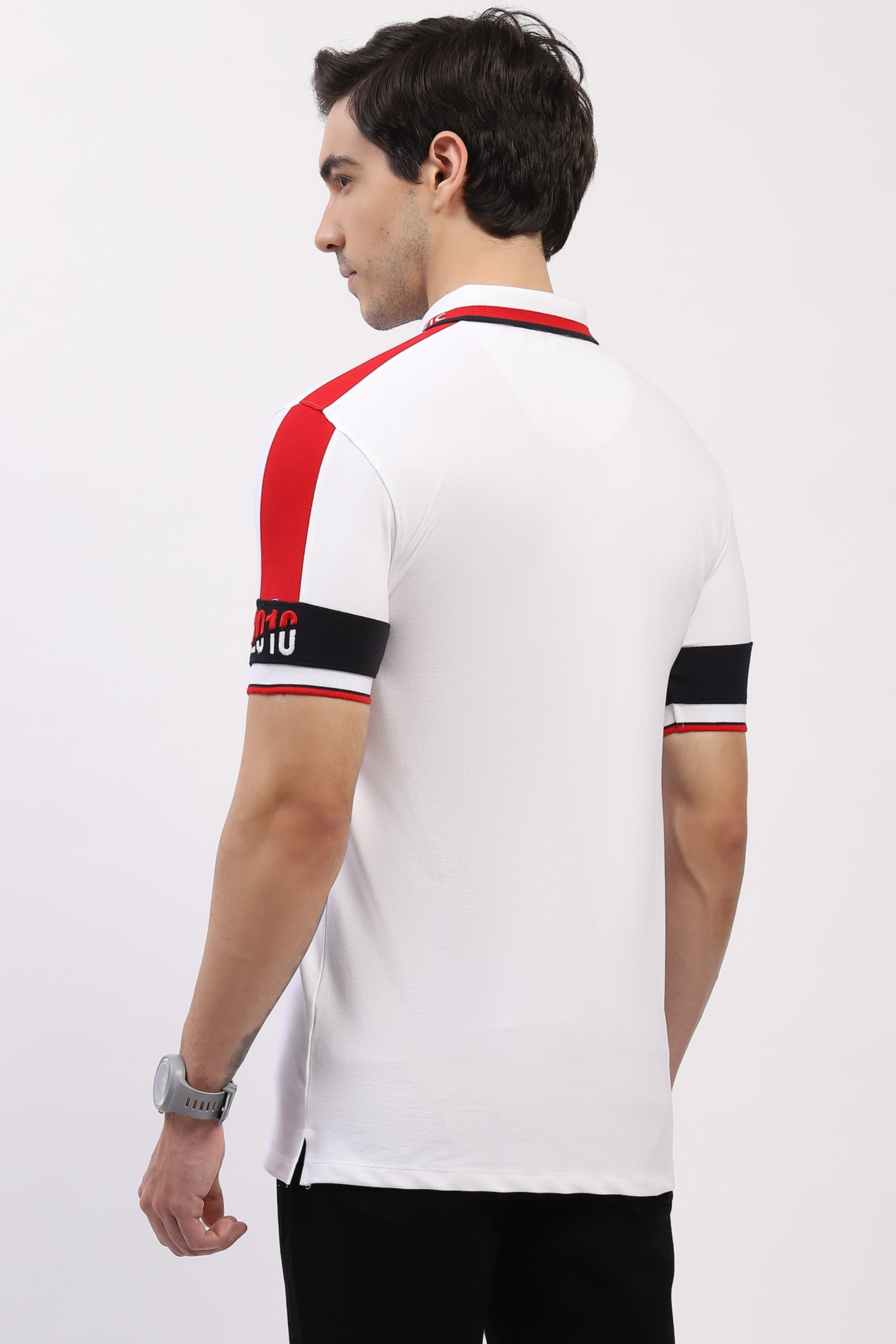White Colorblock Polo T-Shirt
