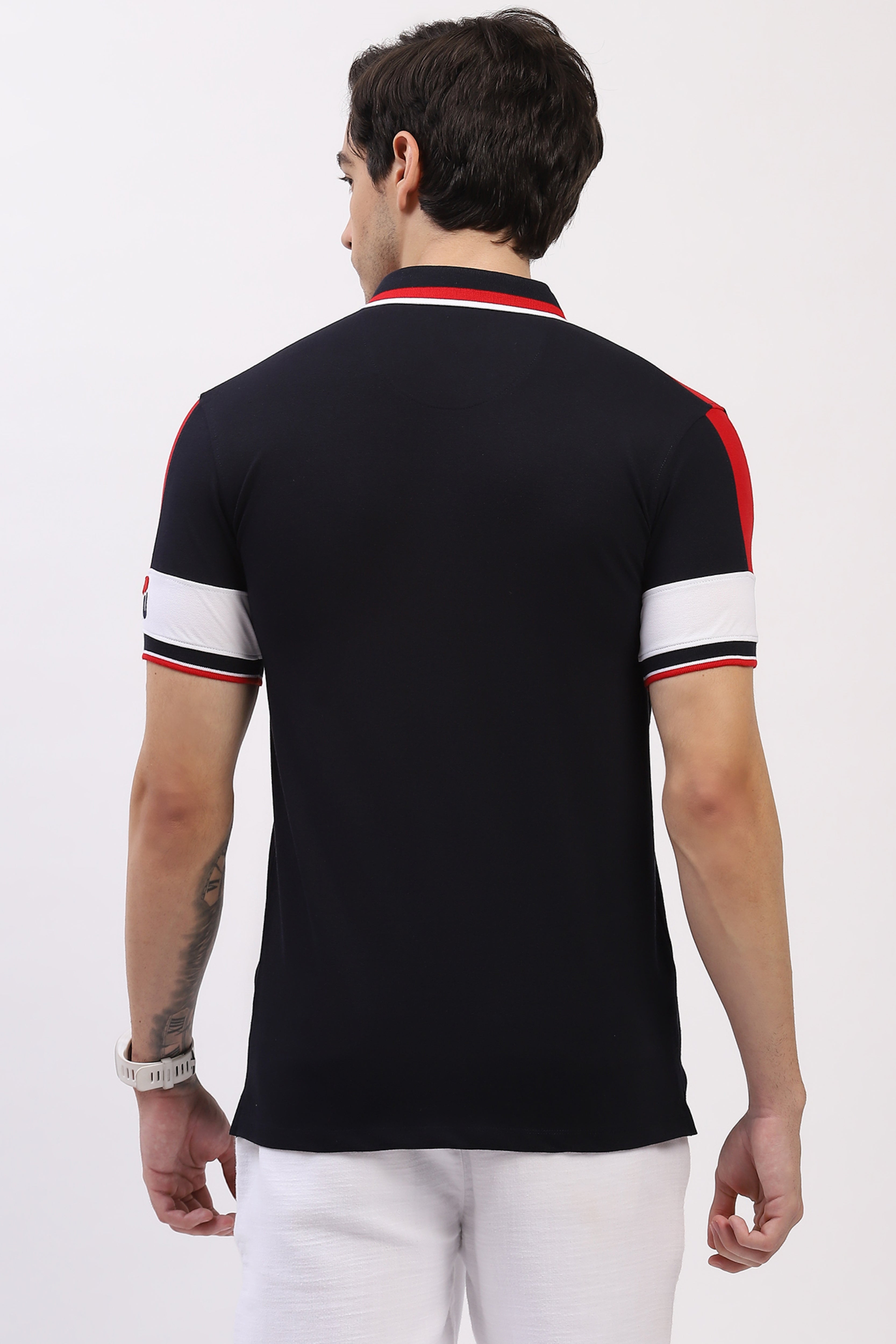 Navy Colorblock Polo T-Shirt