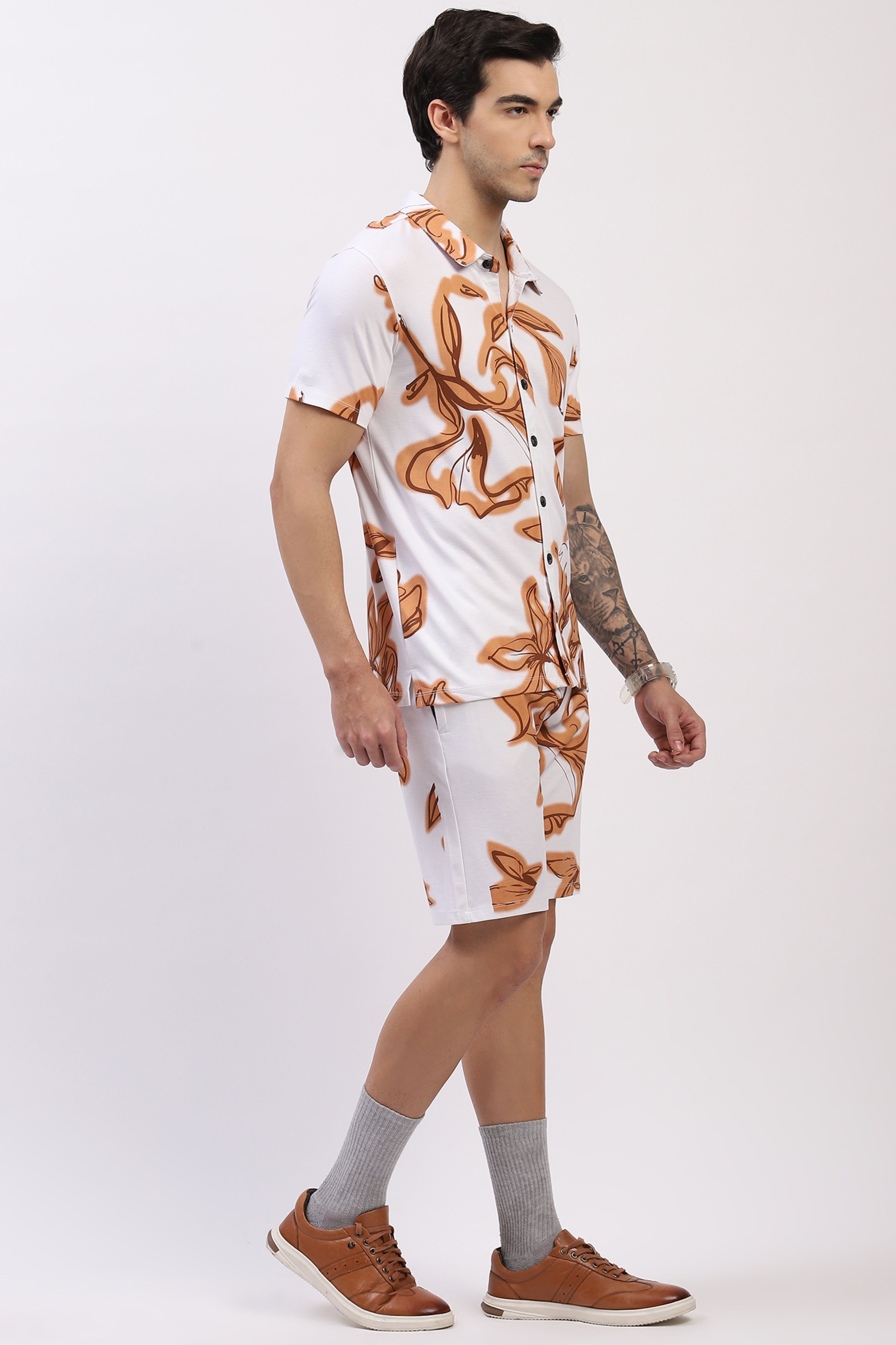 Brown Abstract Print Co-ord Set