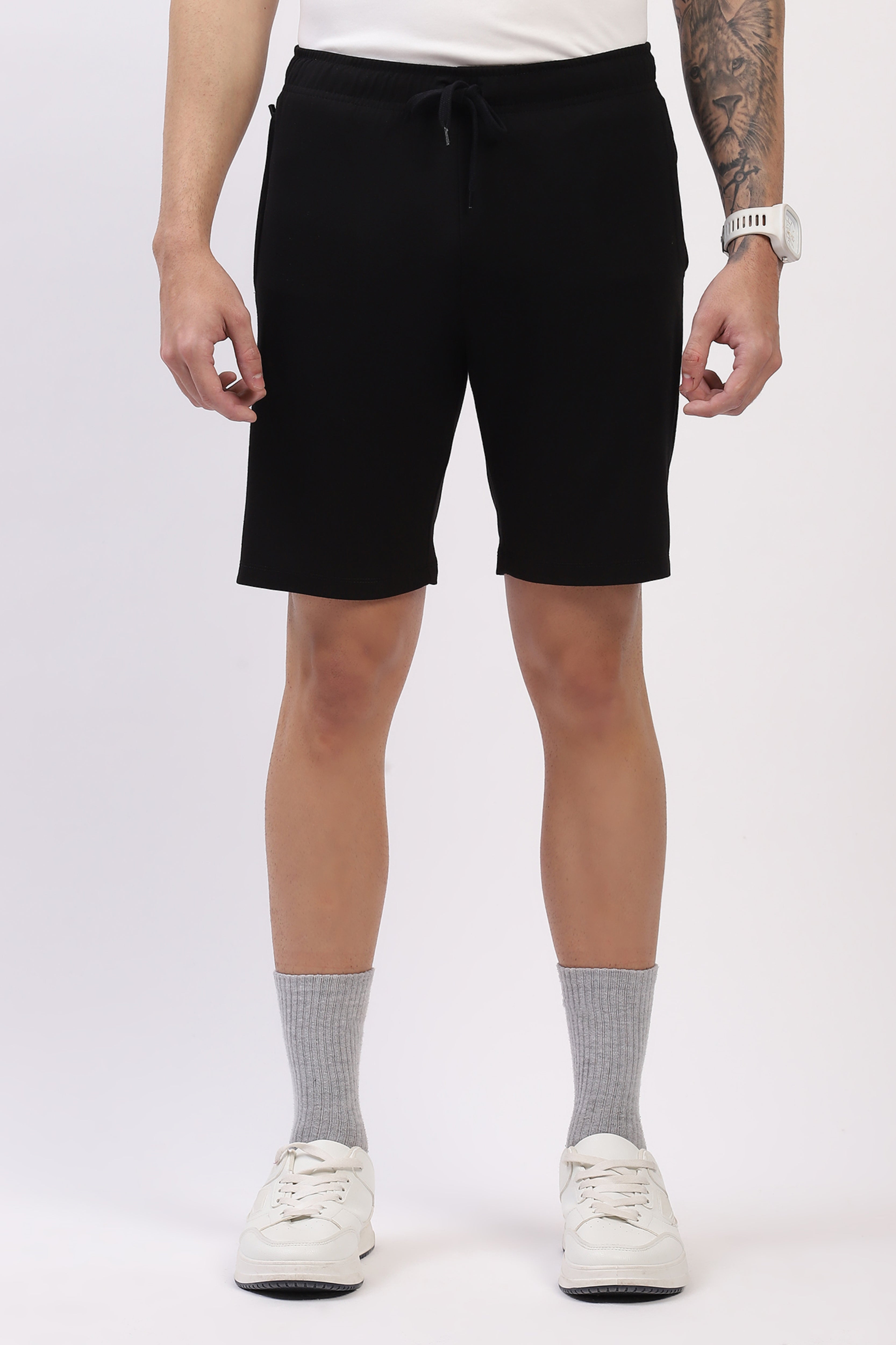 Black Comfort Stretch Casual Shorts