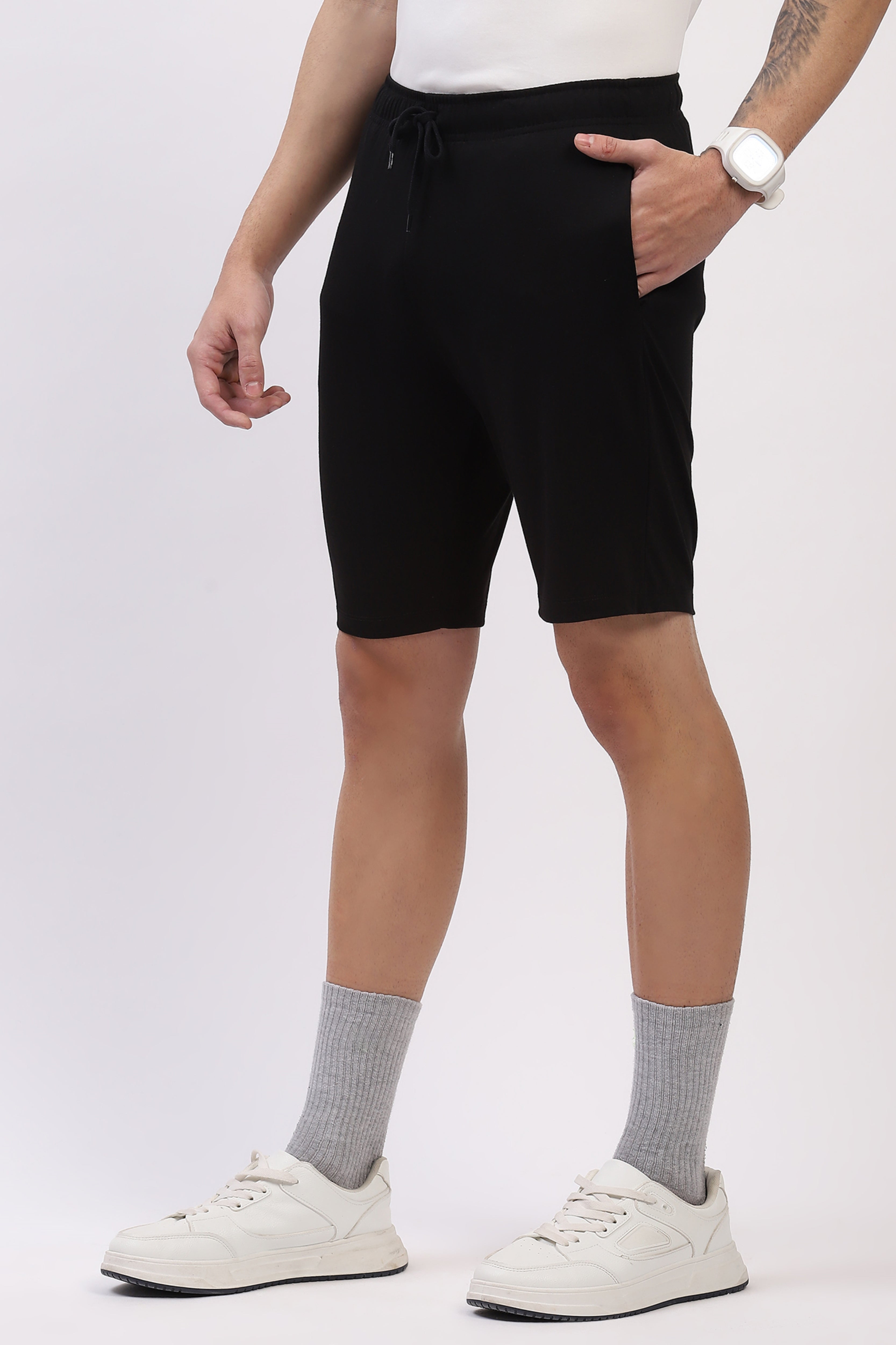 Black Comfort Stretch Casual Shorts
