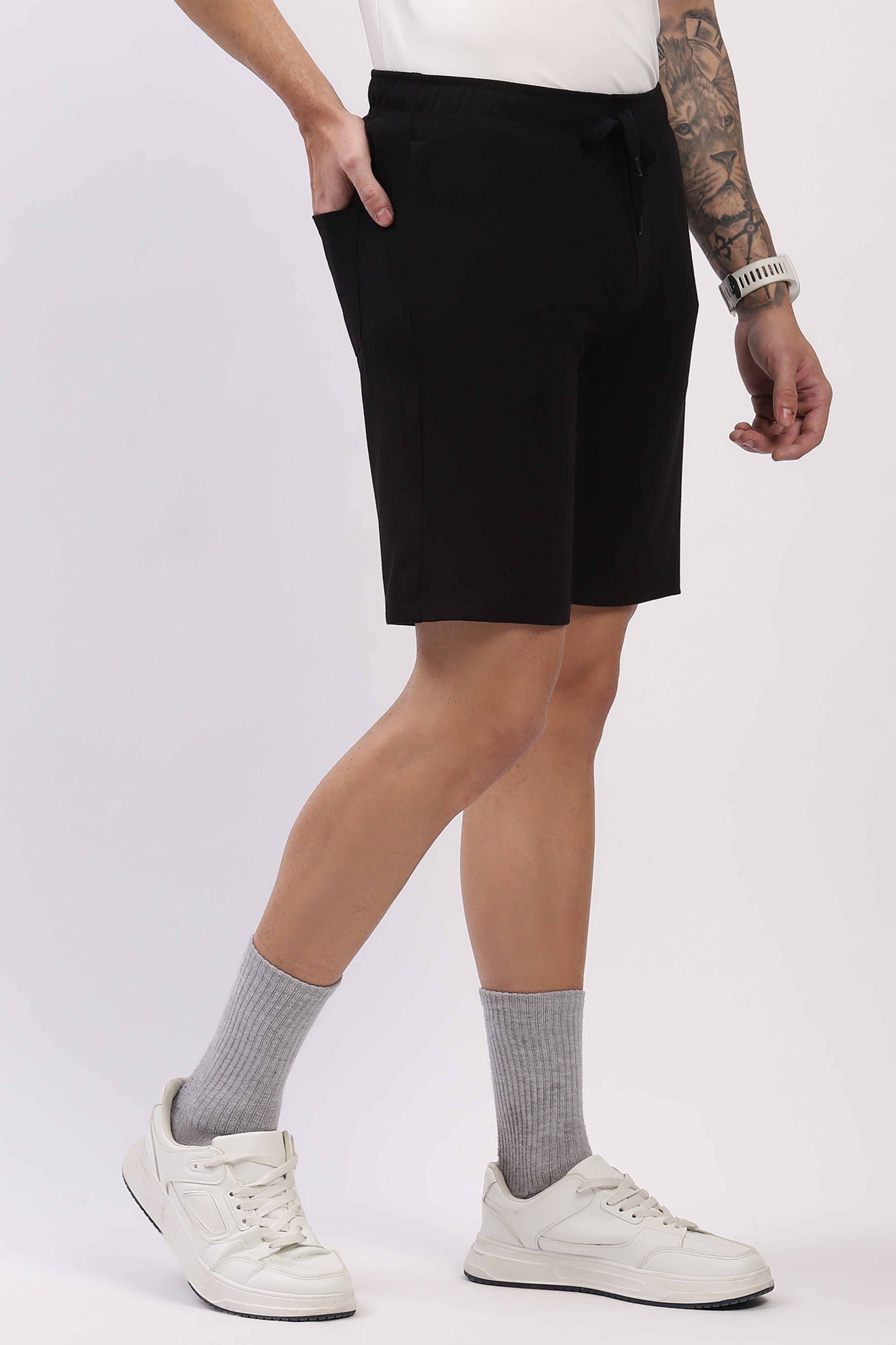 Black Comfort Stretch Casual Shorts