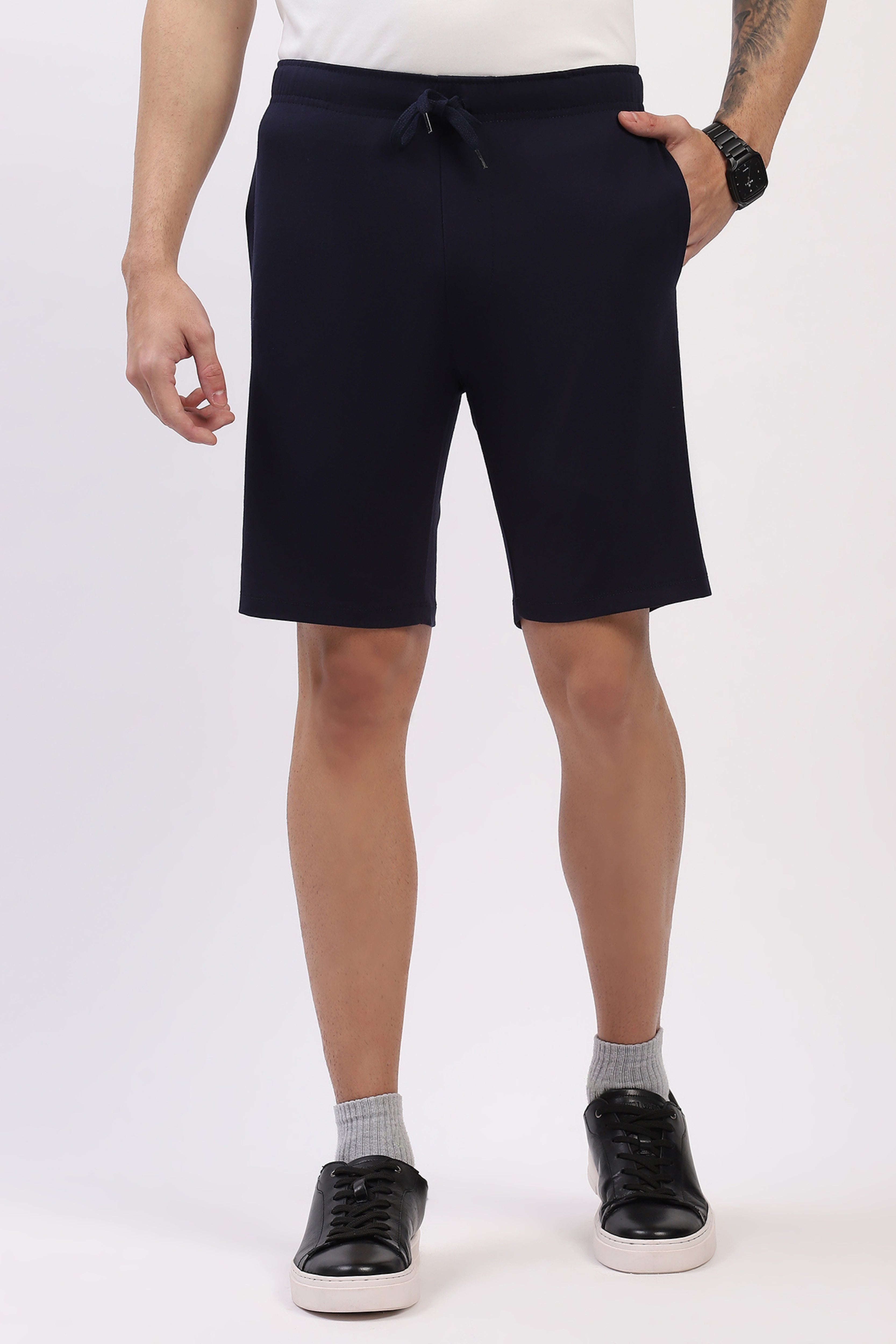Navy Blue Comfort Stretch Casual Shorts