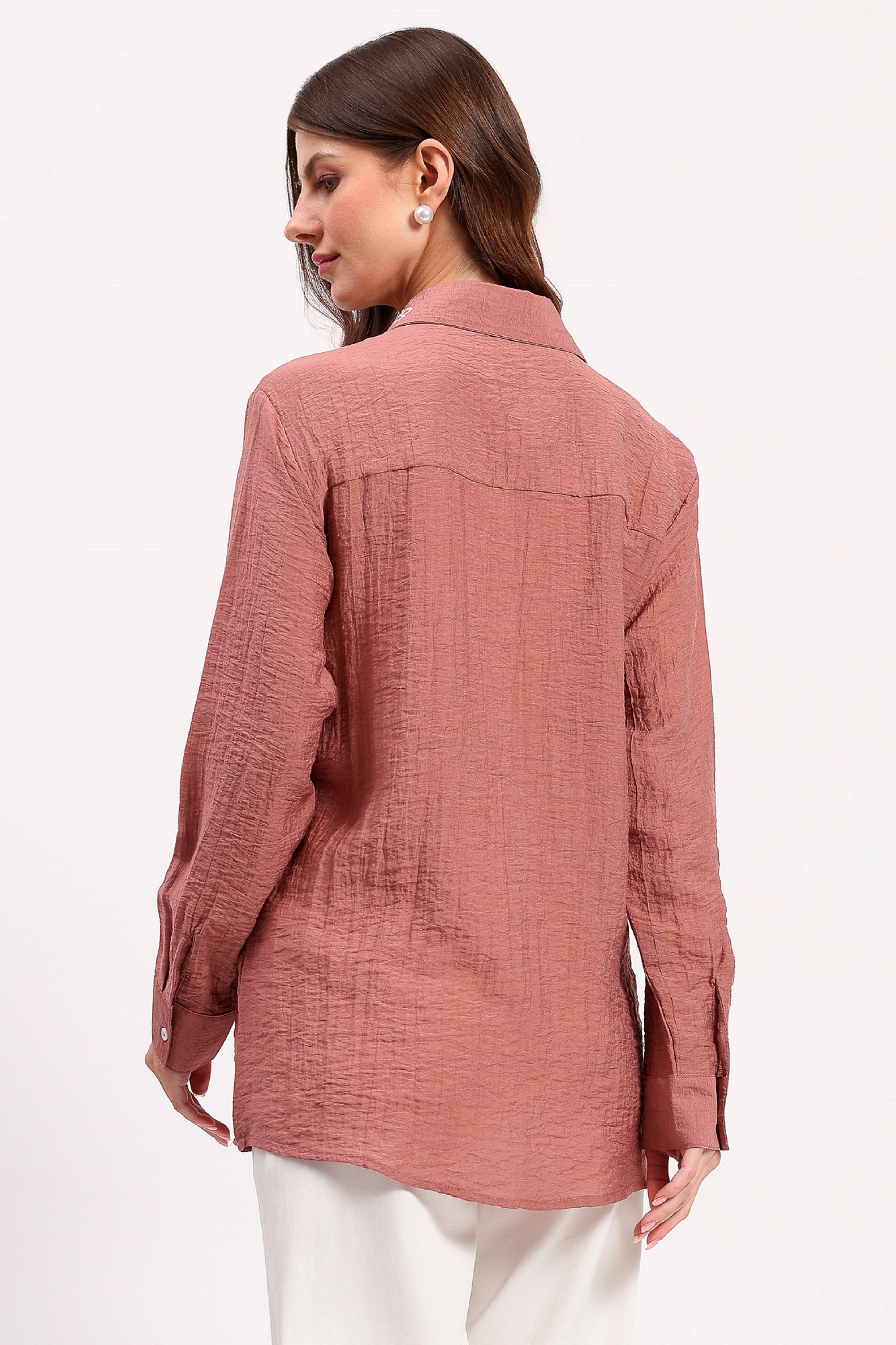 Pink Embroidered Shirt