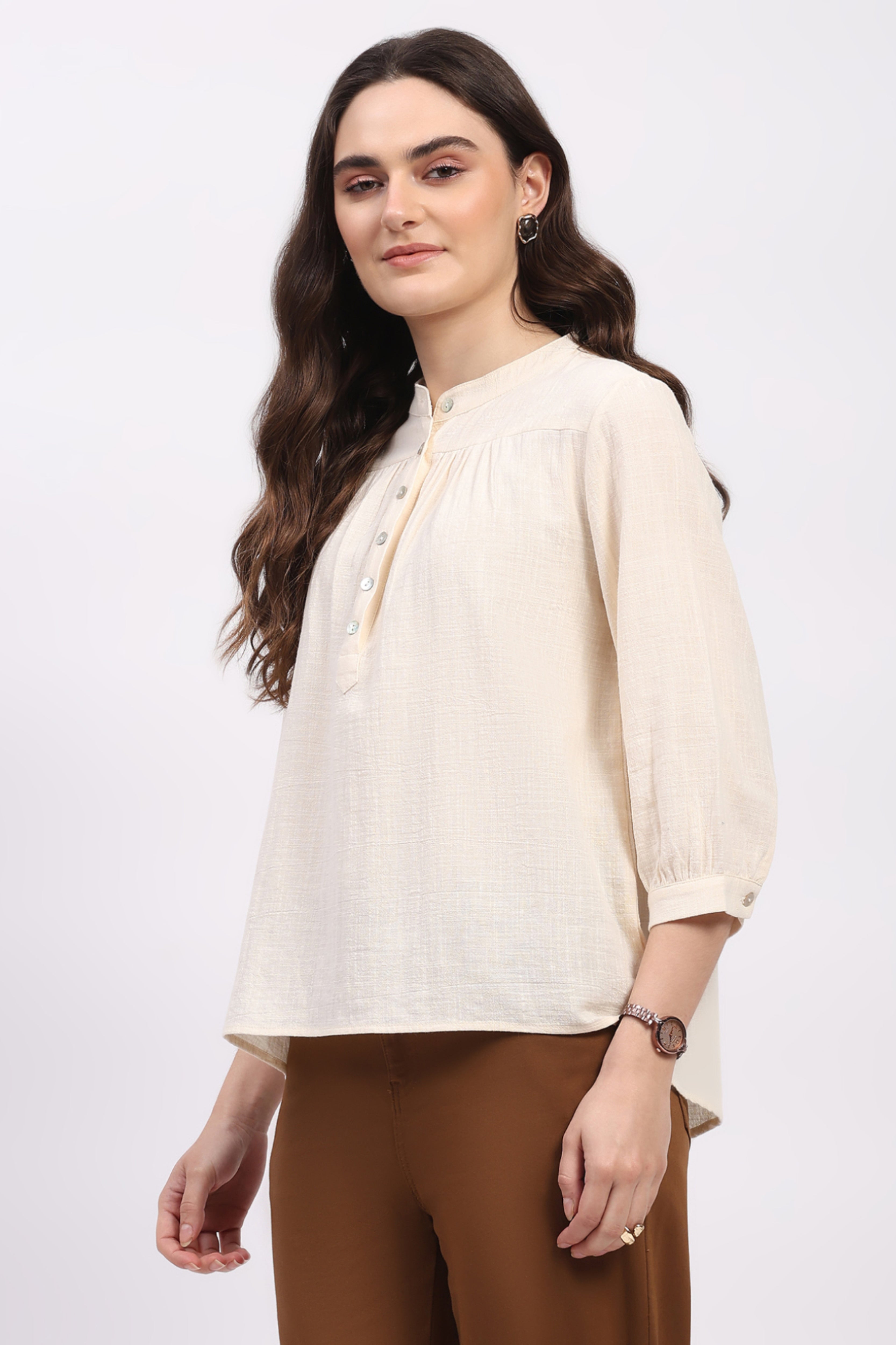 Butter Cream Cotton Basic Top