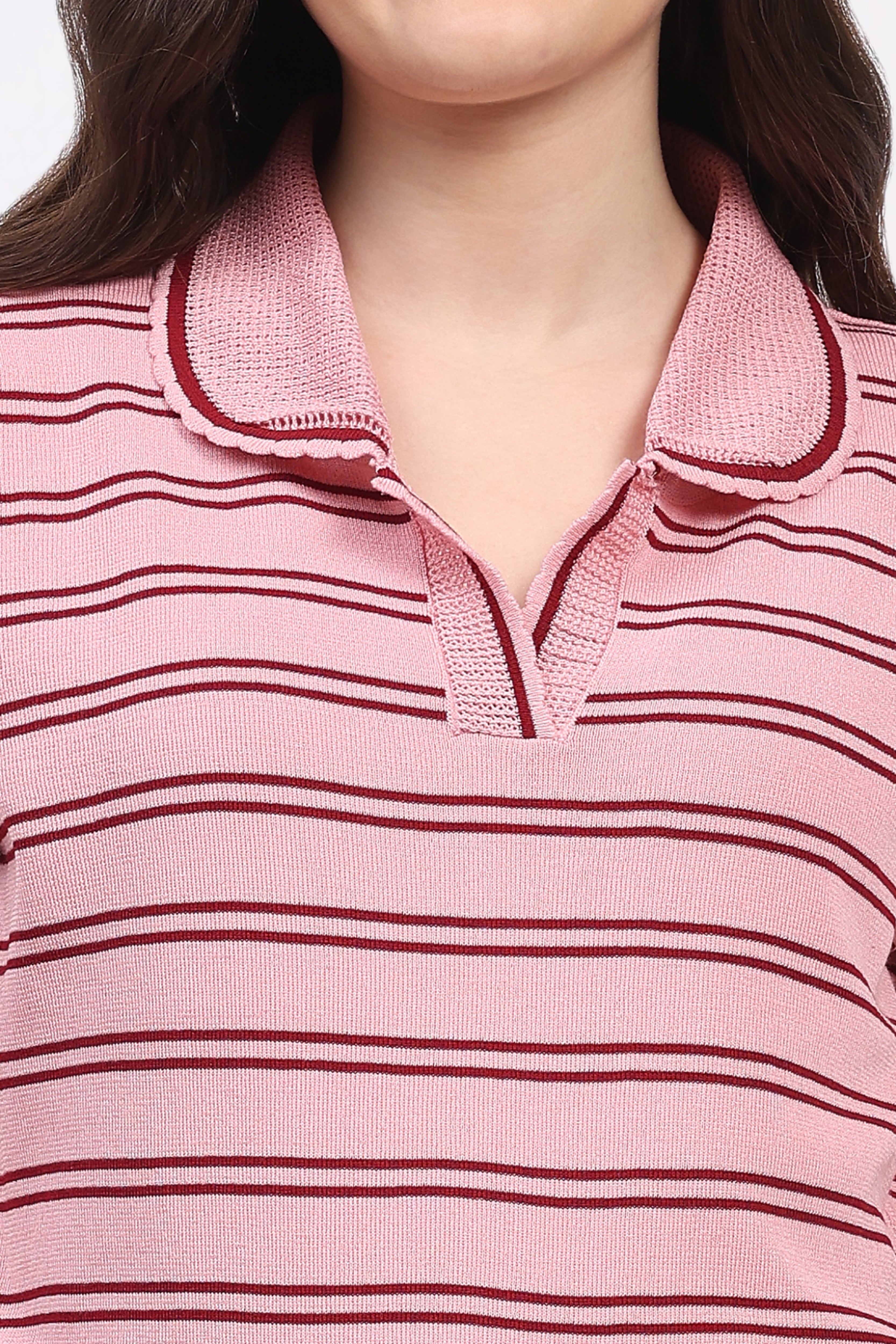 Pink Striped Viscose Top