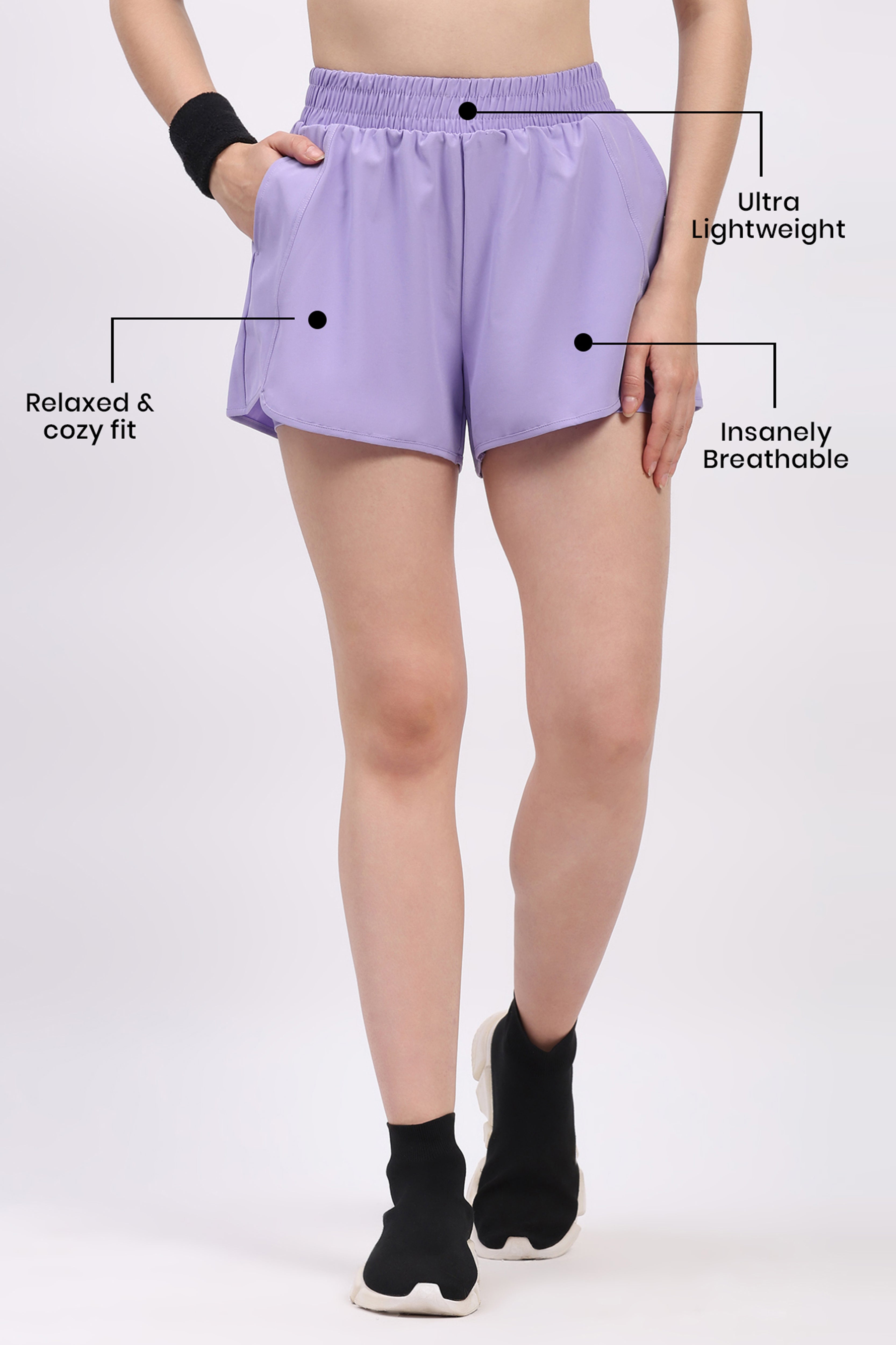 Lavender Athletic Quick-Dry Shorts