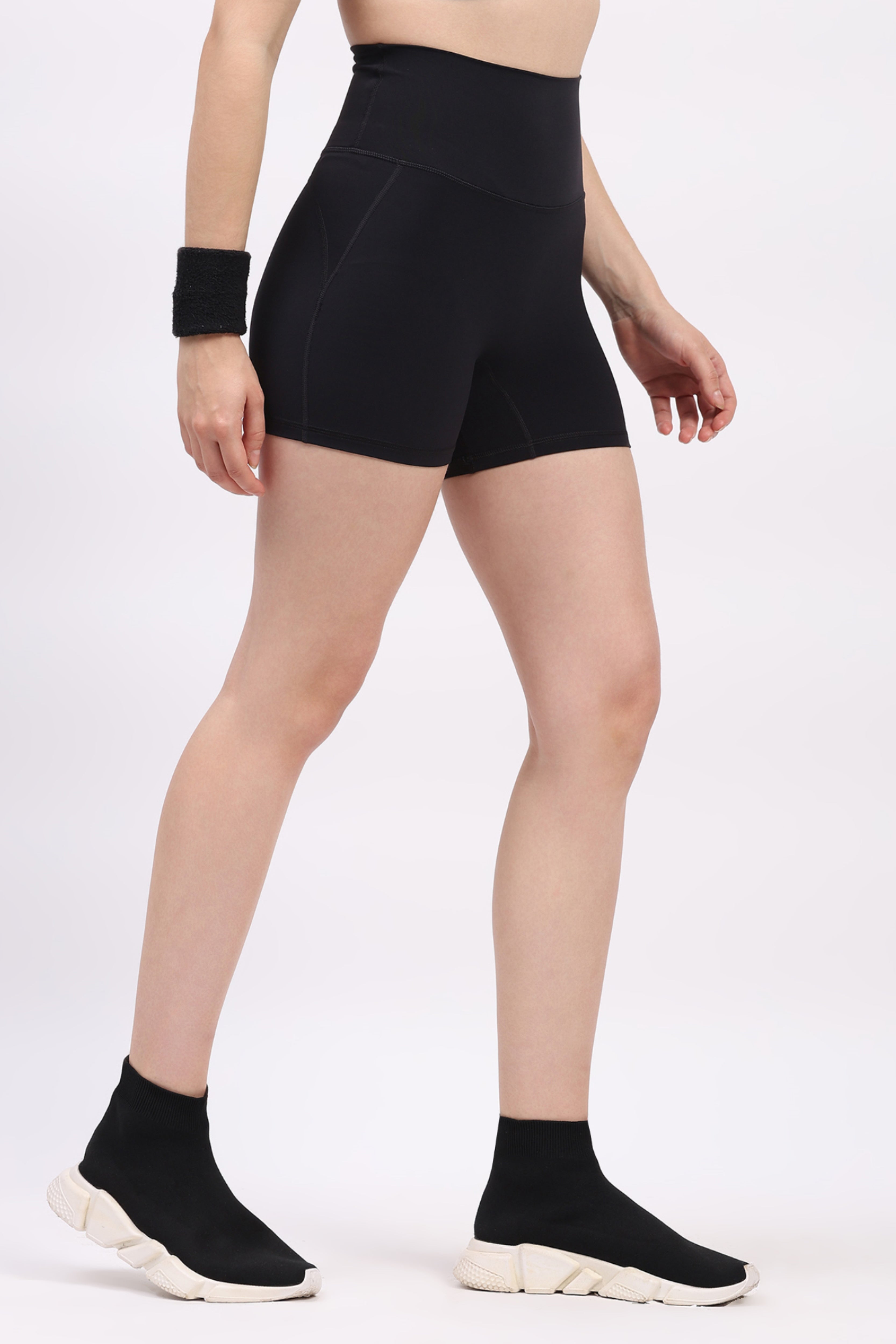 Black Ultra Stretchable Seamless Shorts