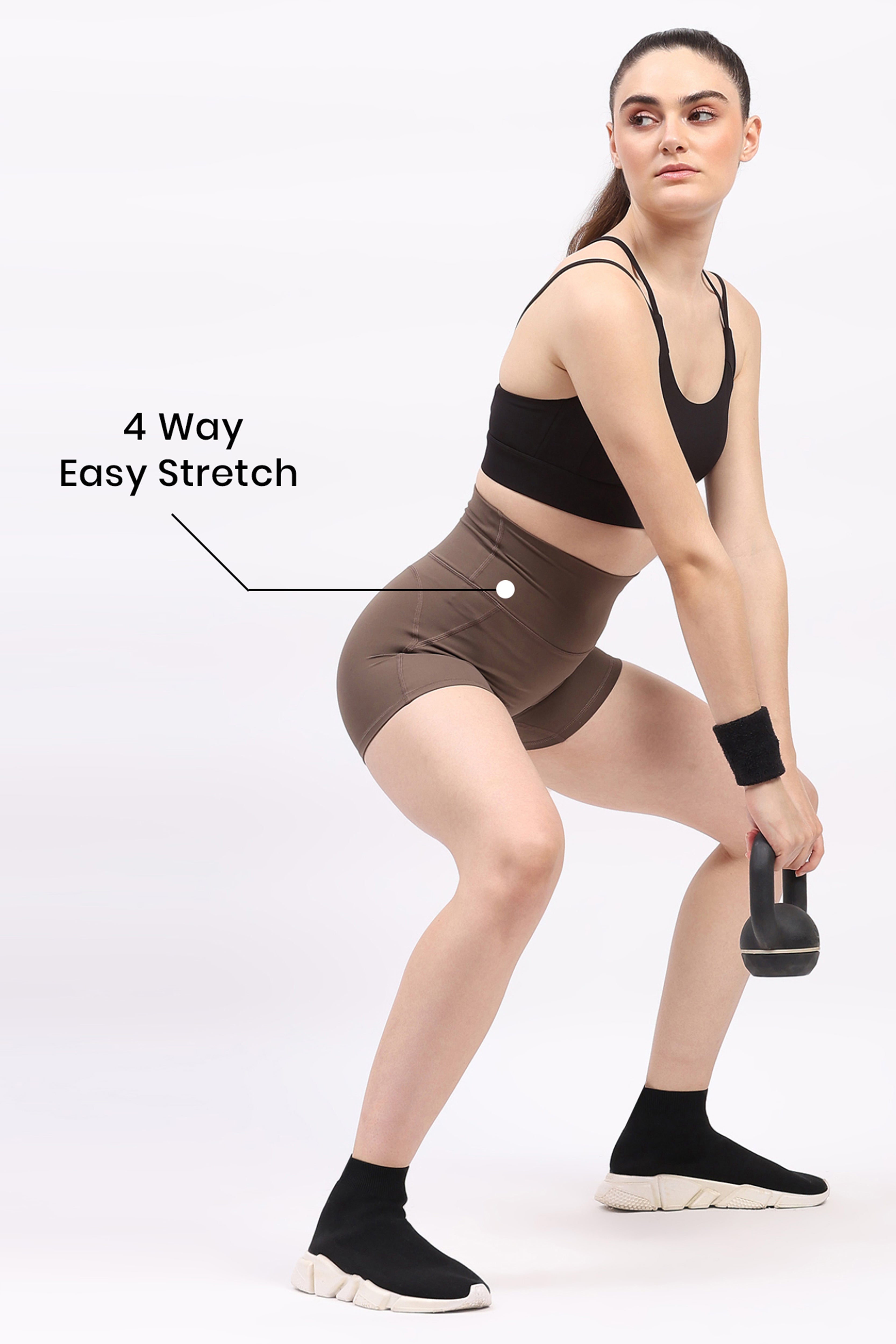 Brown Ultra Stretchable Seamless Shorts