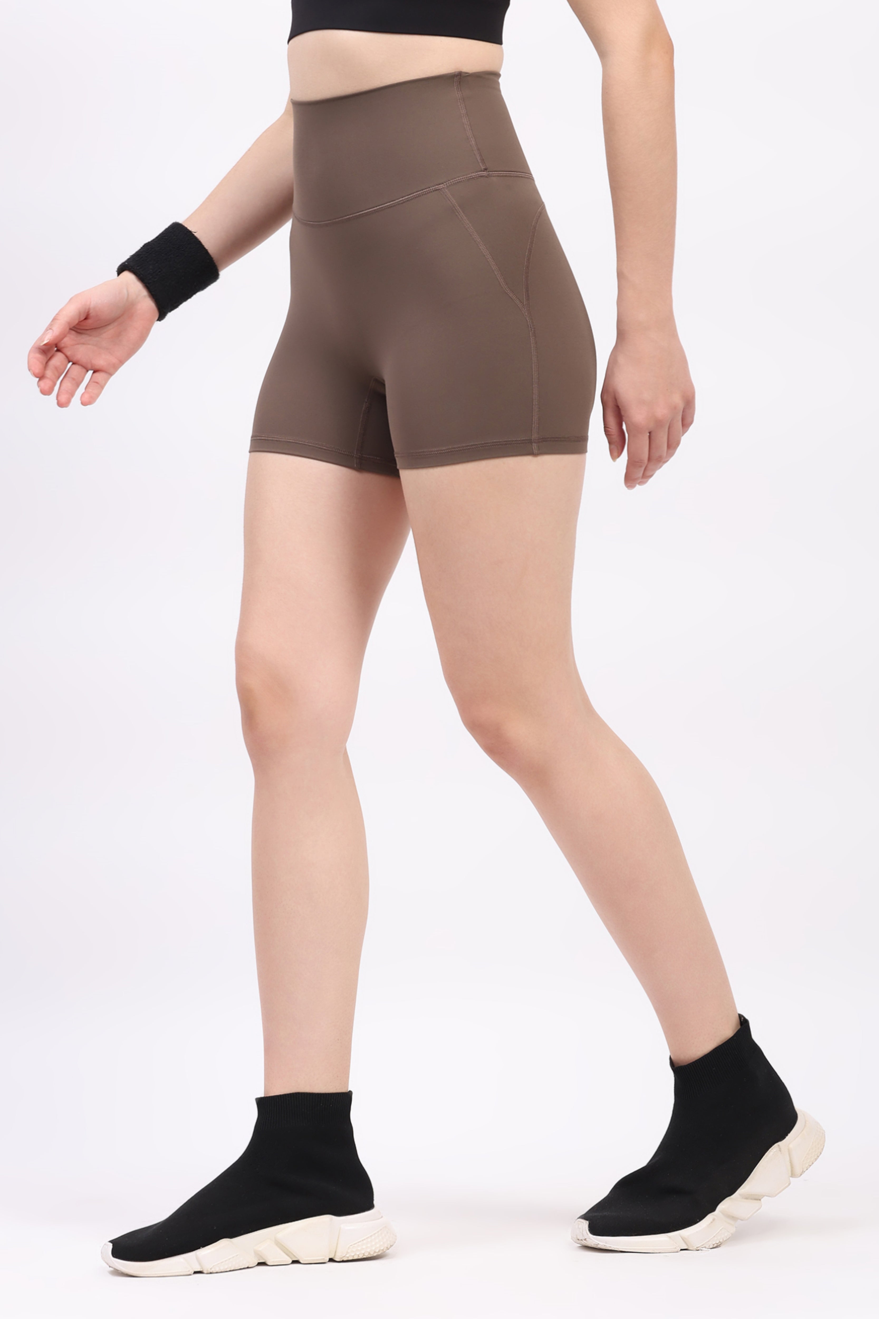Brown Ultra Stretchable Seamless Shorts