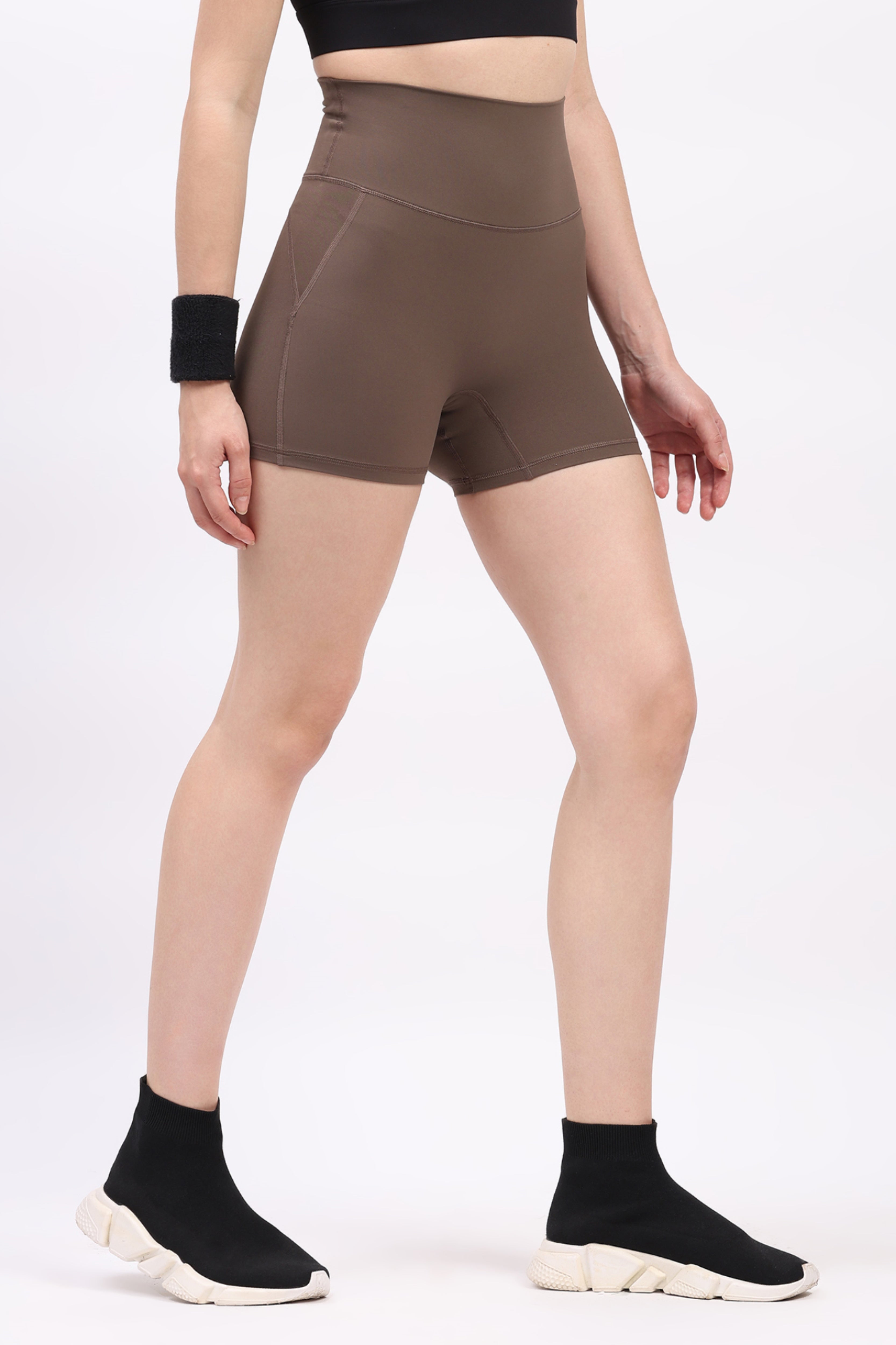 Brown Ultra Stretchable Seamless Shorts
