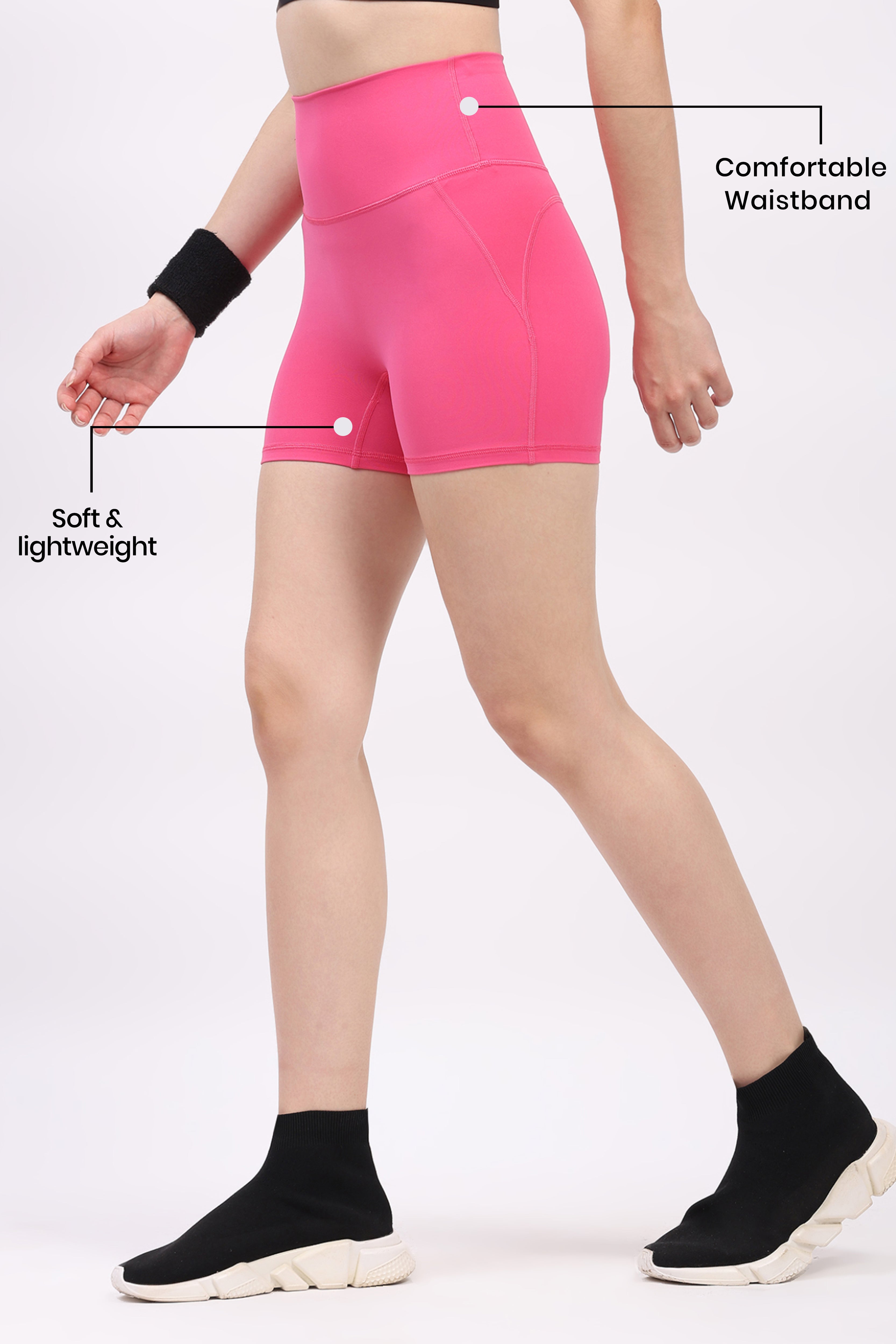 Pink Ultra Stretchable Seamless Shorts