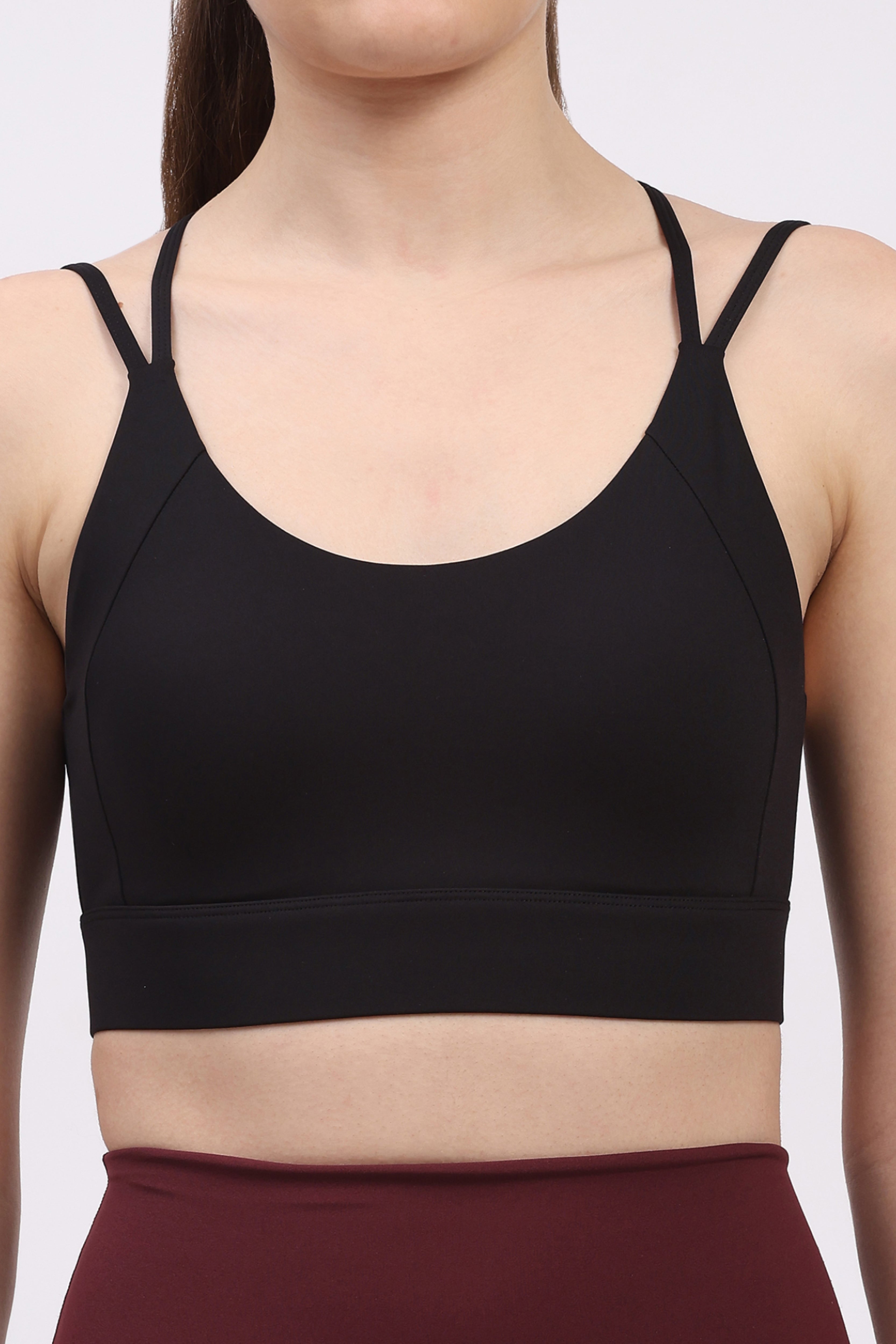 Black Criss-Cross Back Sports Bra