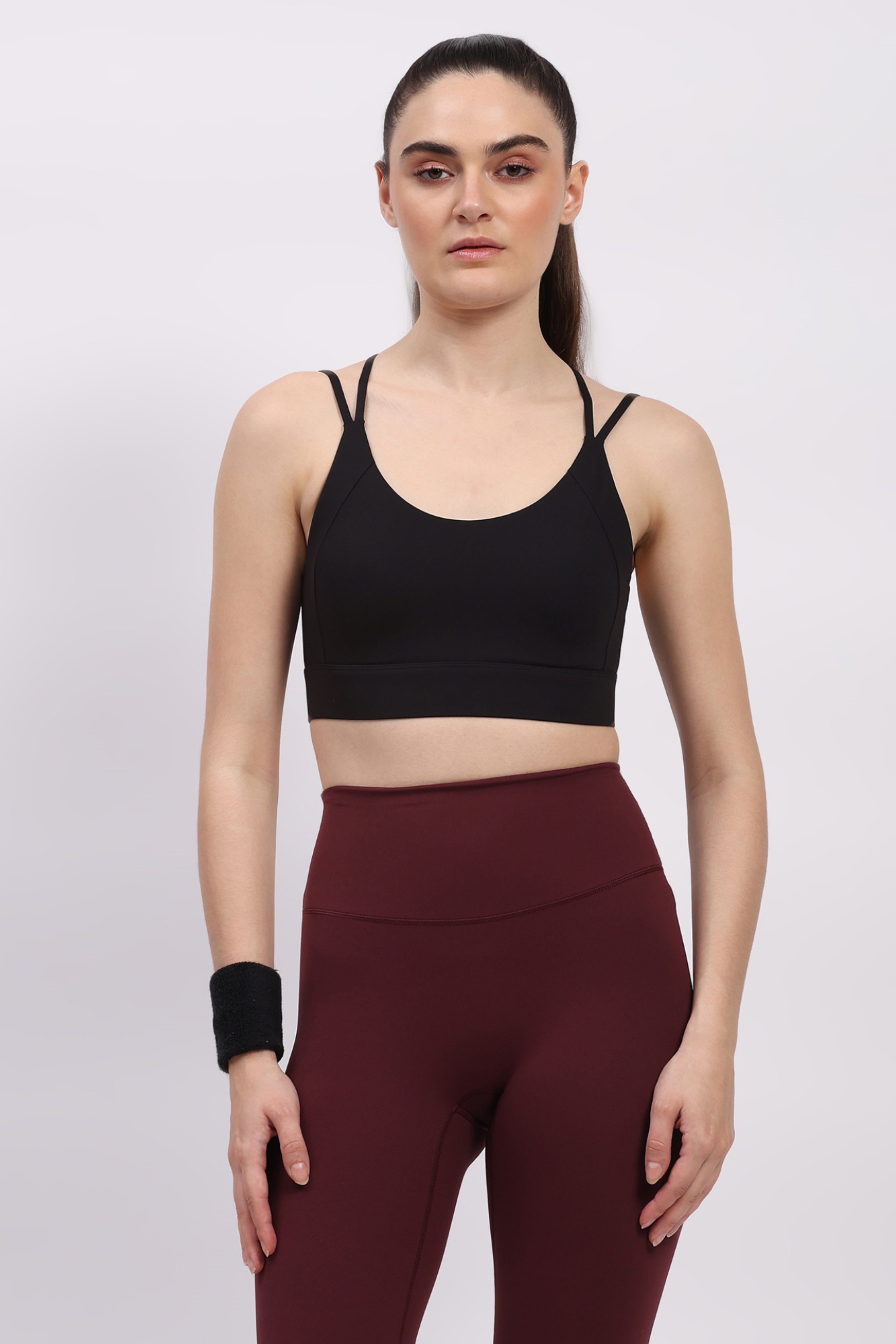 Black Criss-Cross Back Sports Bra