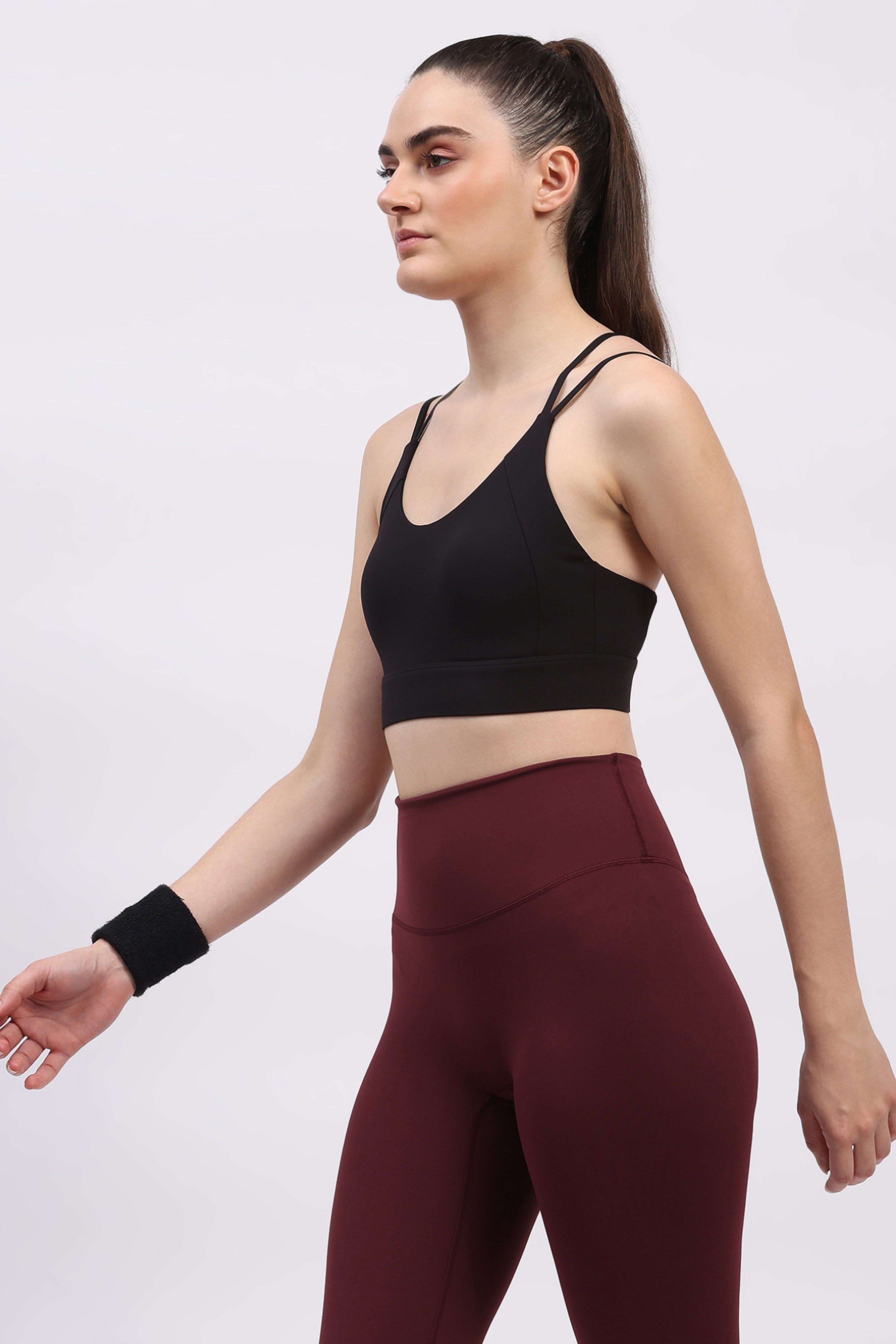 Black Criss-Cross Back Sports Bra