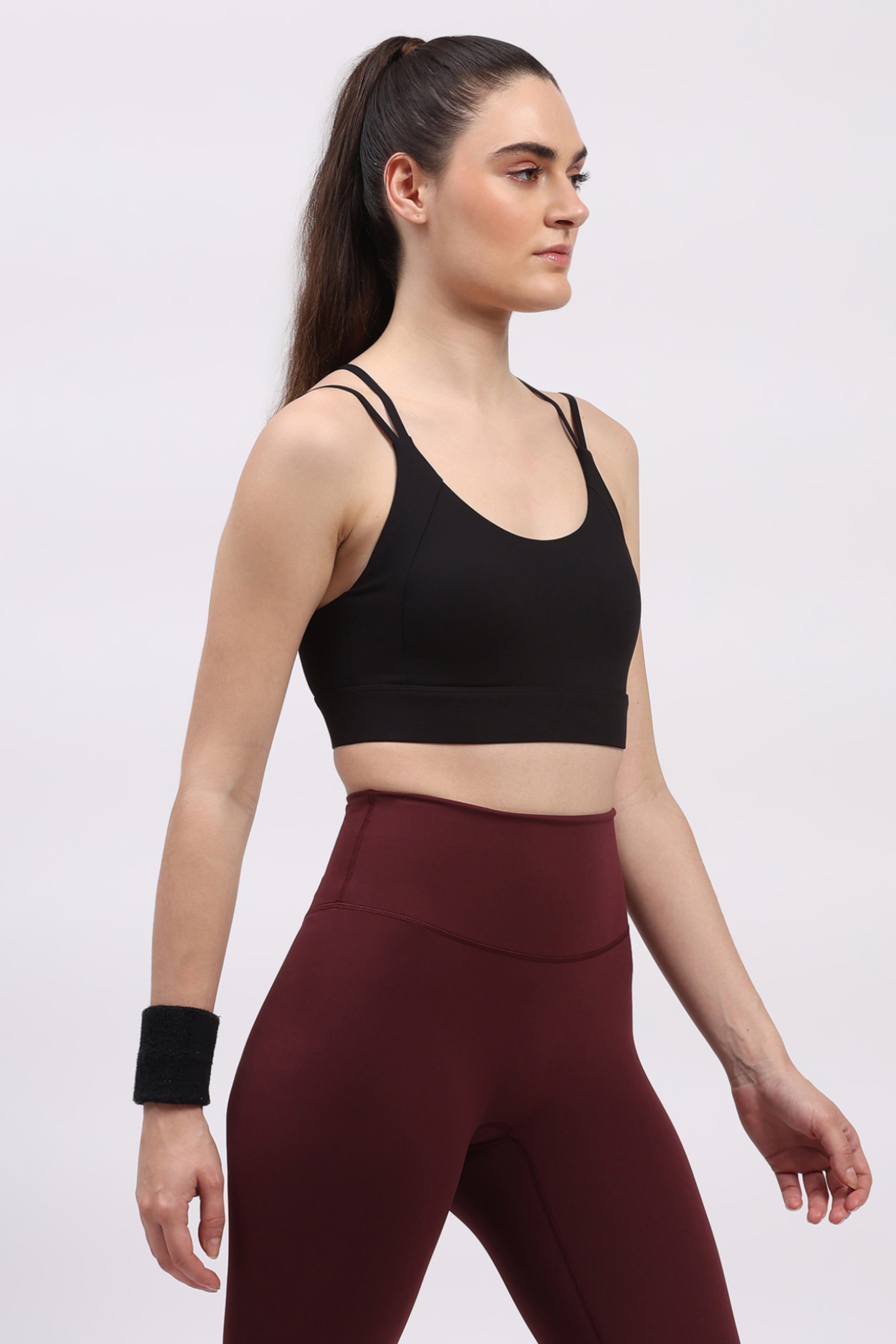 Black Criss-Cross Back Sports Bra