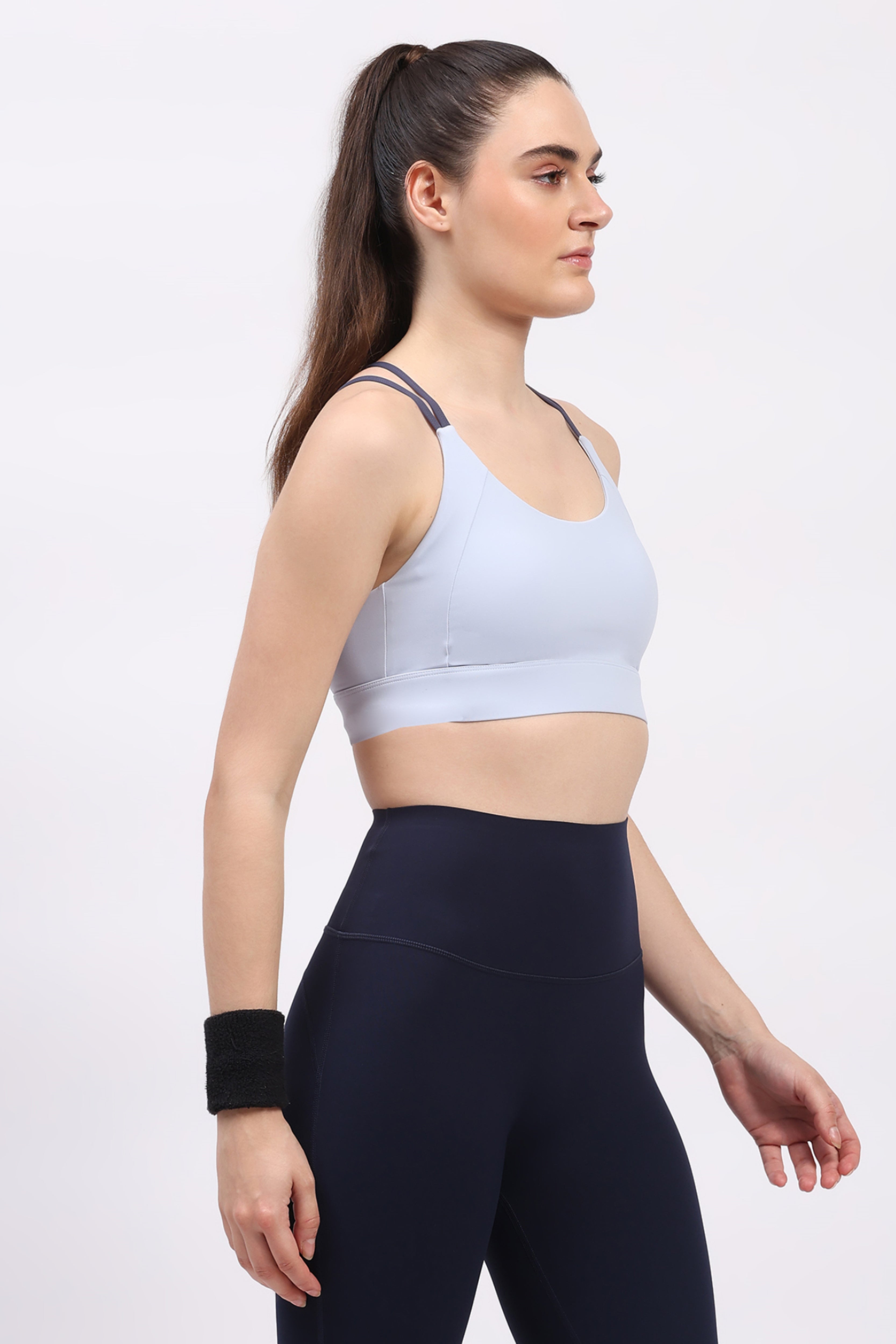 Sky Blue Criss-Cross Back Sports Bra