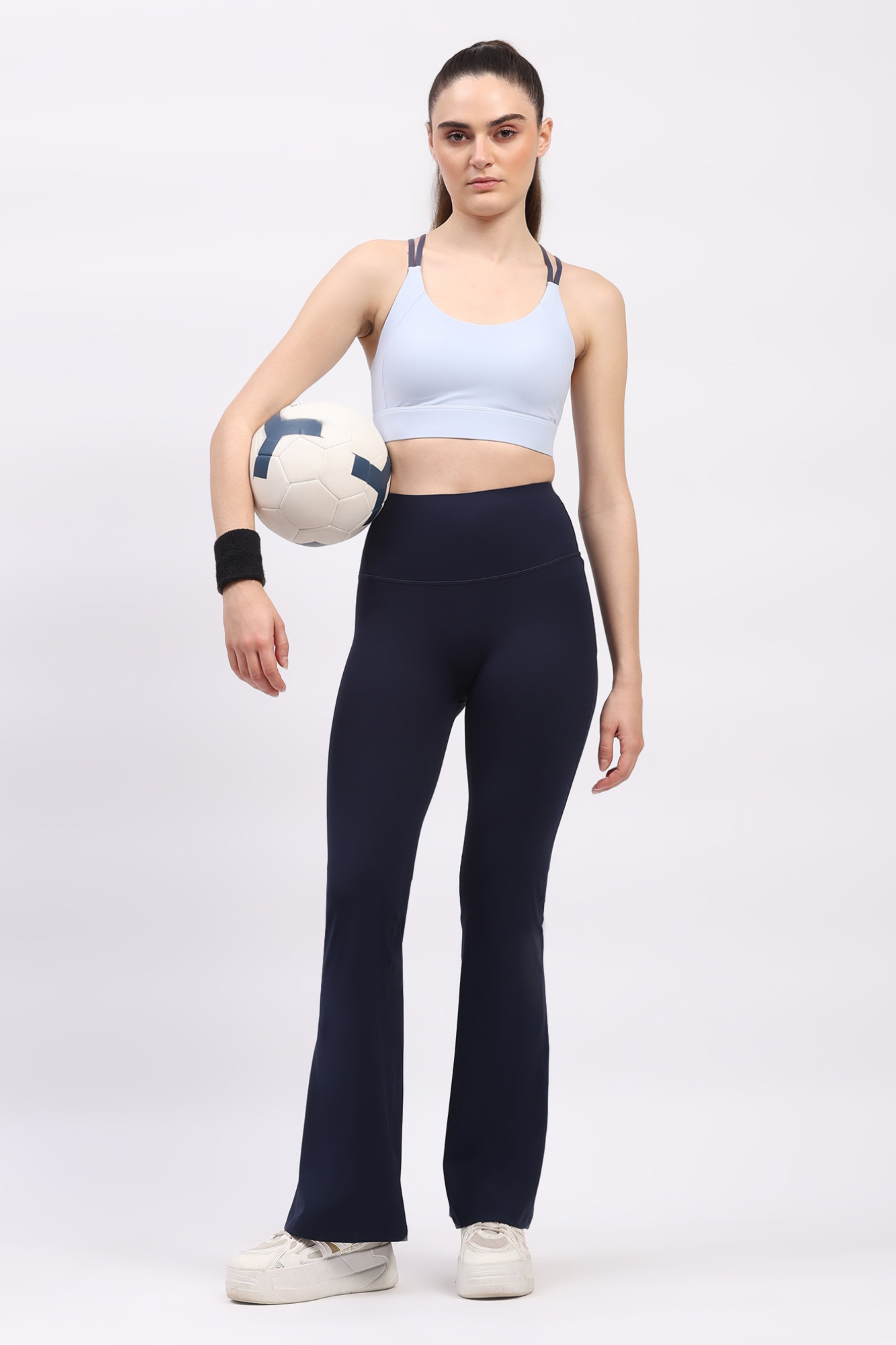 Sky Blue Criss-Cross Back Sports Bra