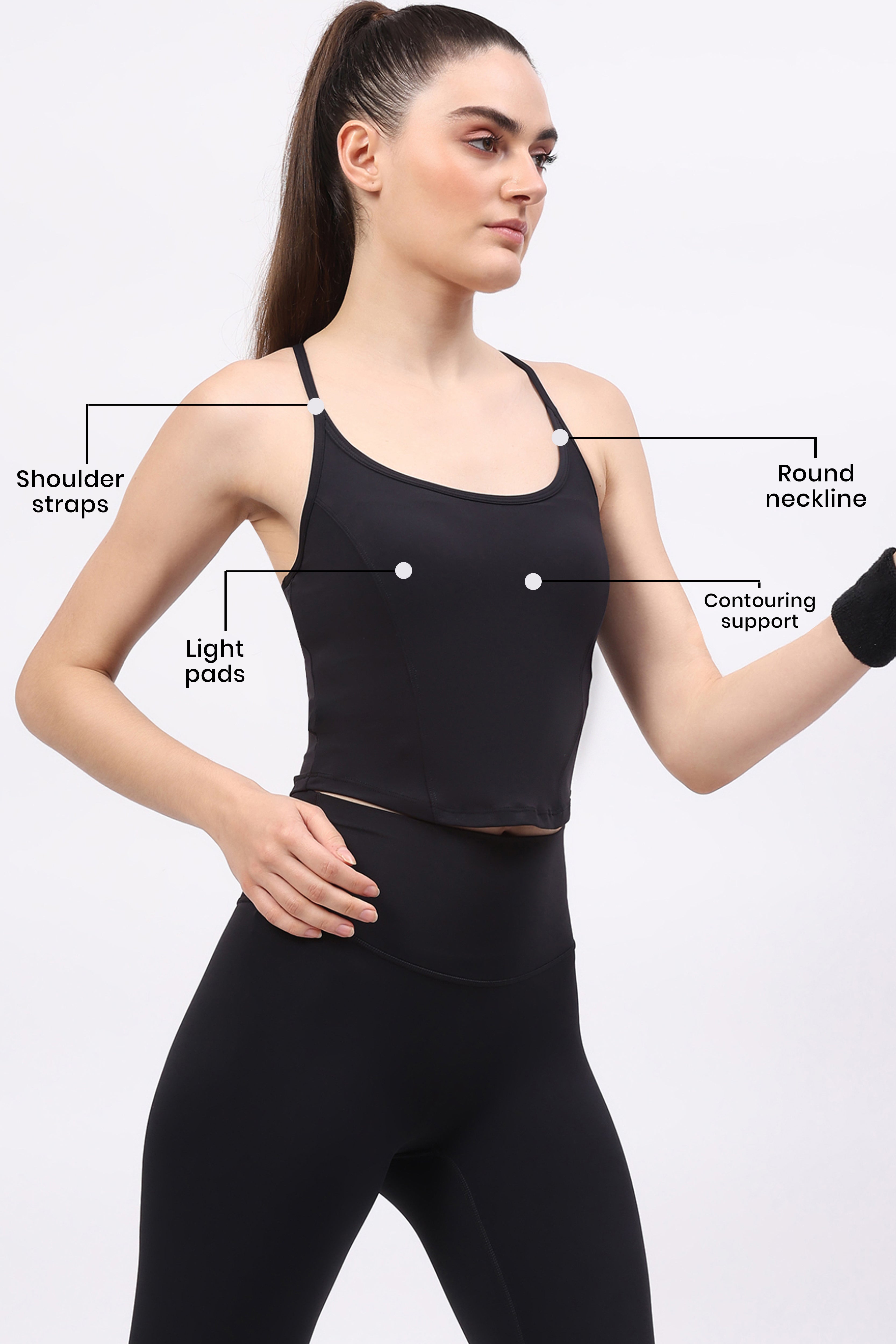 Black Power Fit Sports Top